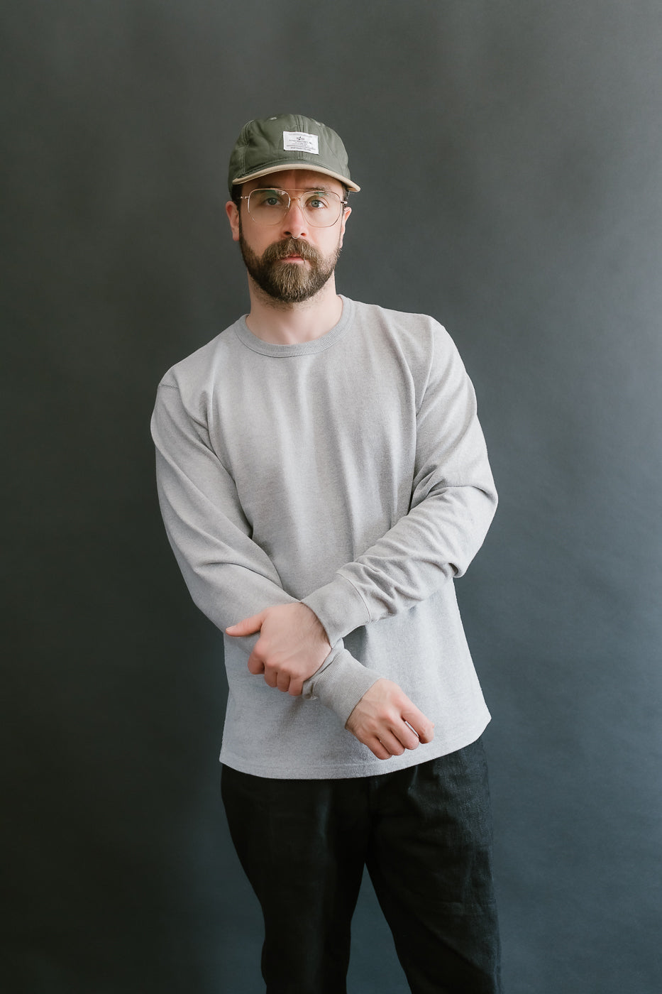 Double Heavyweight Long Sleeve T-Shirt - Heather Grey