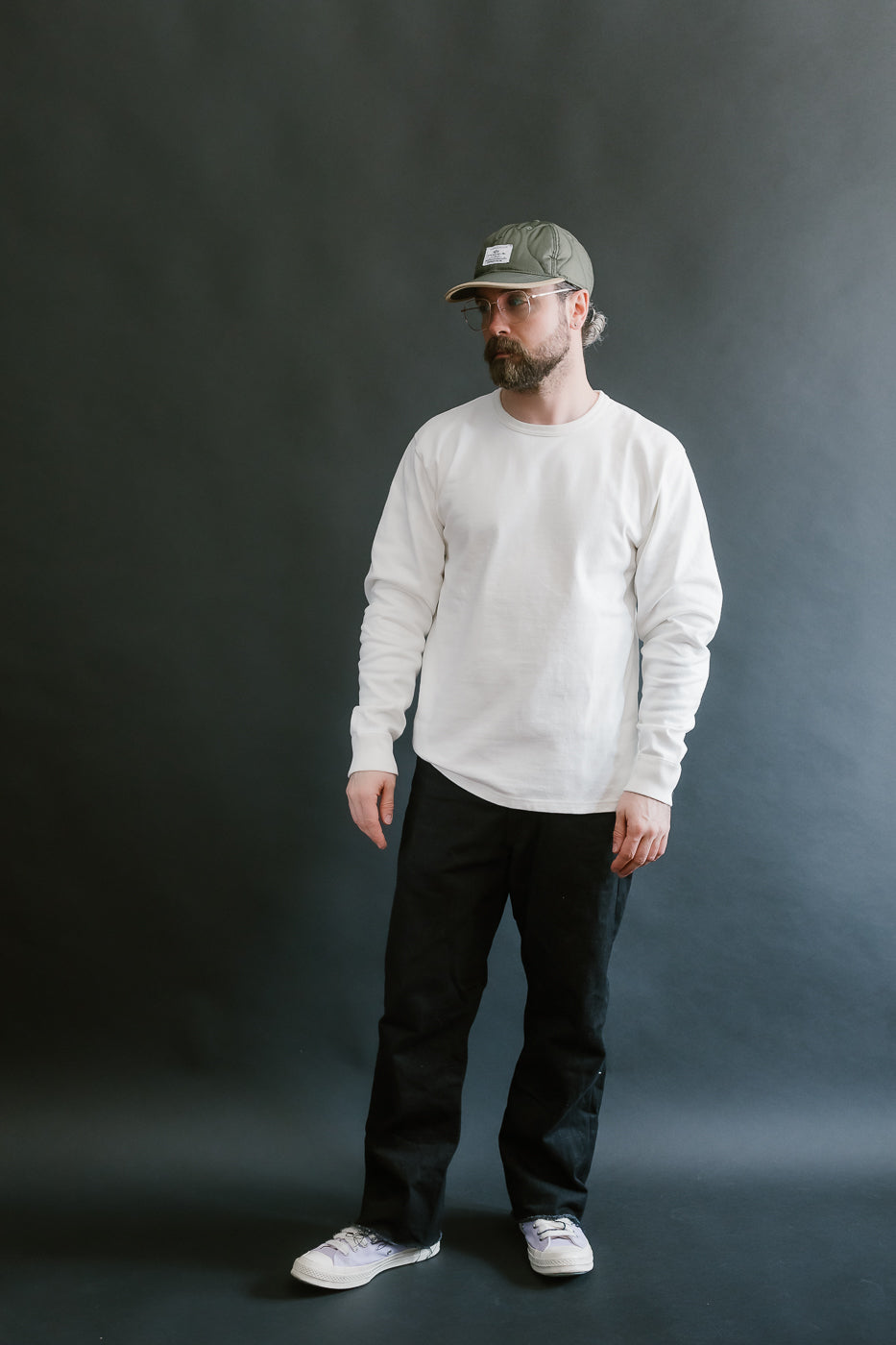 Double Heavyweight Long Sleeve T-Shirt - White