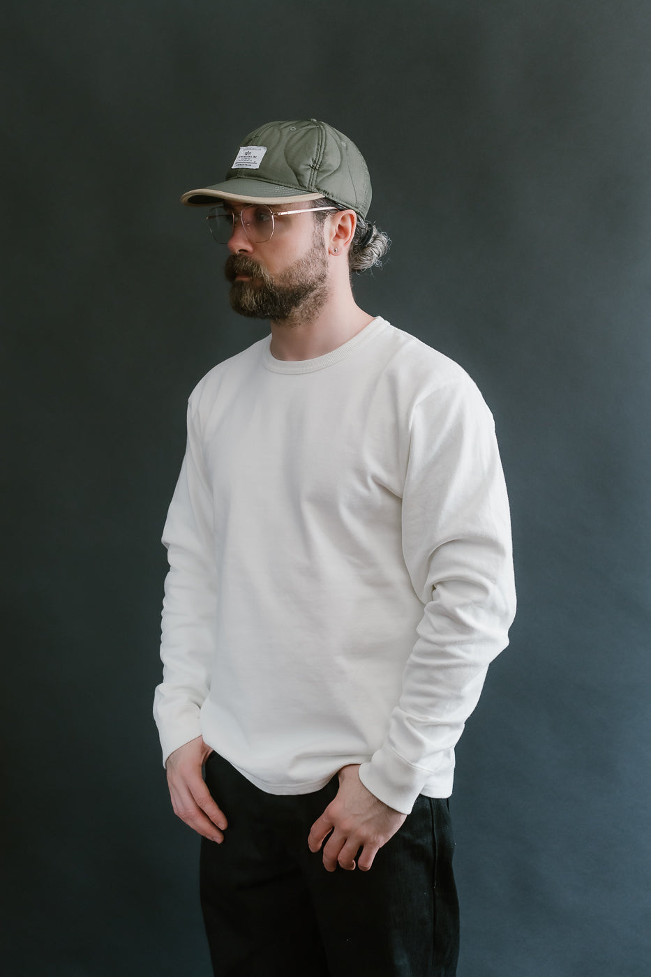 Double Heavyweight Long Sleeve T-Shirt - White