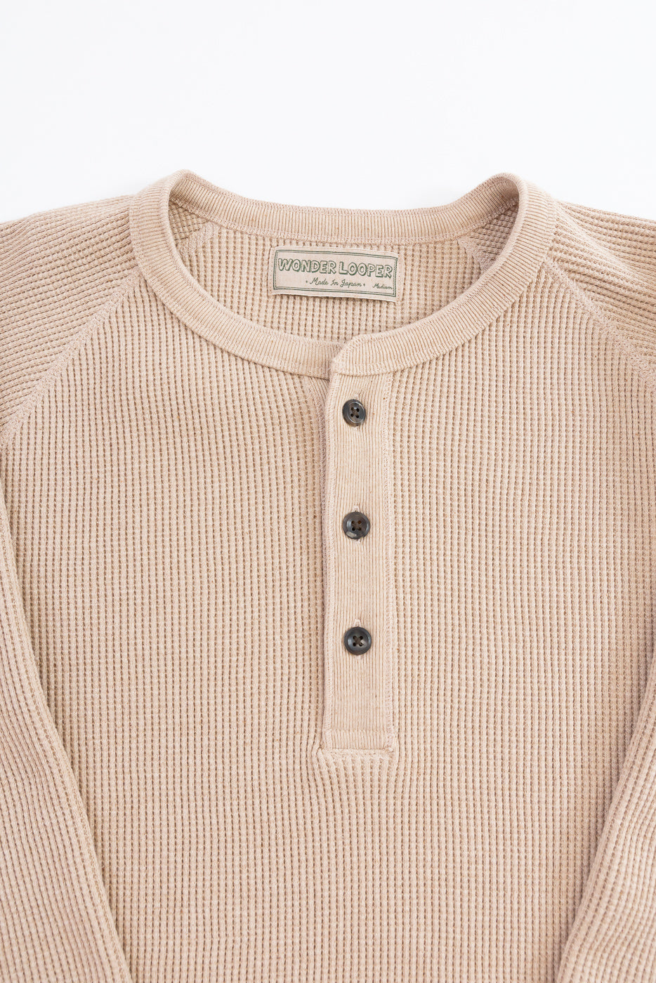 Foxfibre® Heavyweight Waffle Henley - Coyote 15