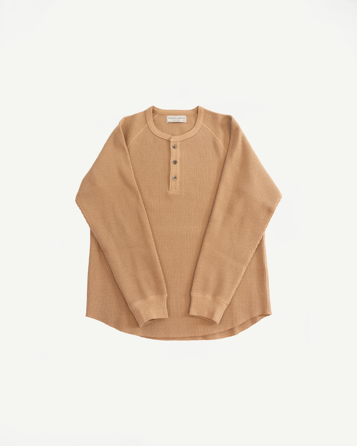 Foxfibre® Heavyweight Waffle Henley - Coyote 70