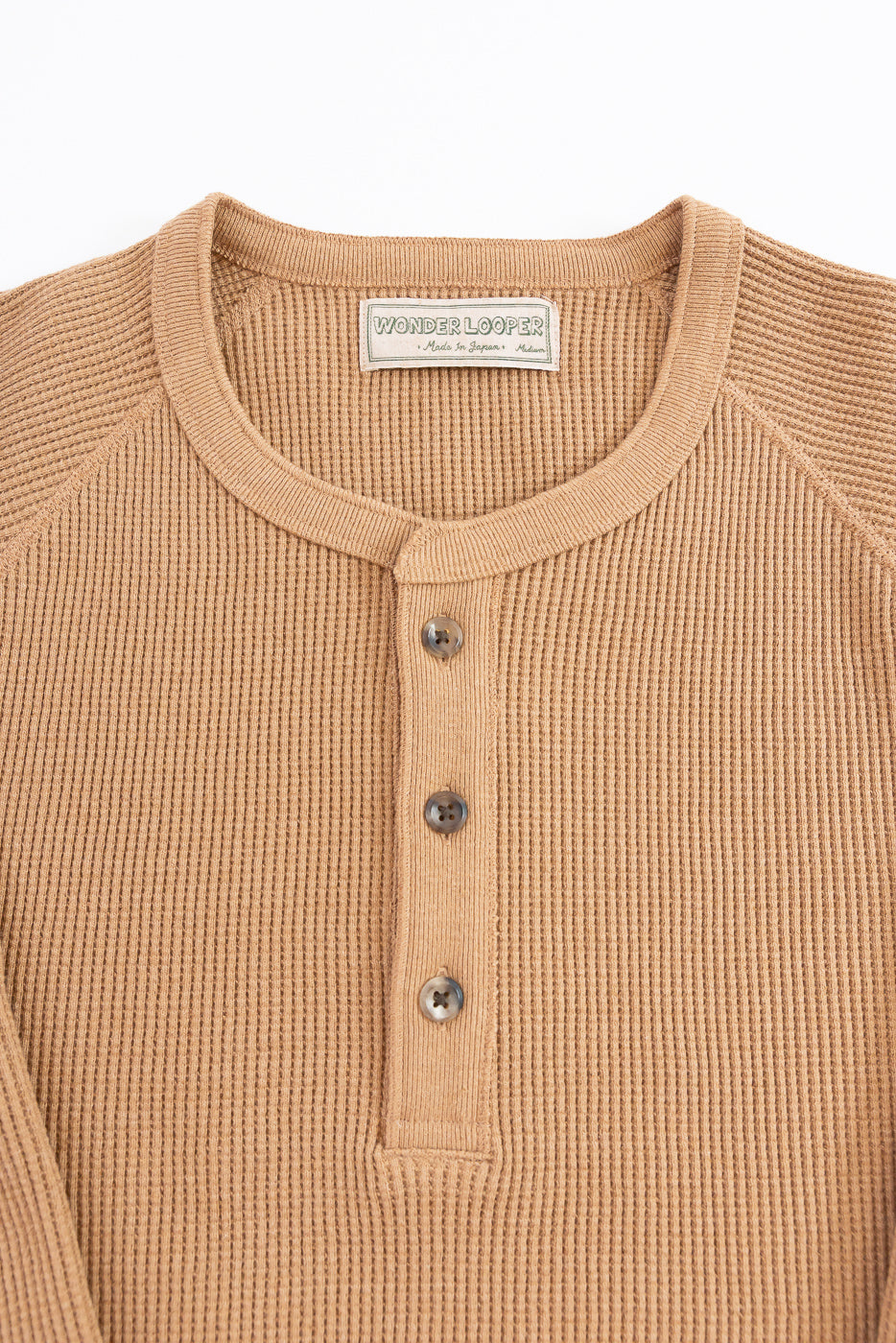 Foxfibre® Heavyweight Waffle Henley - Coyote 70