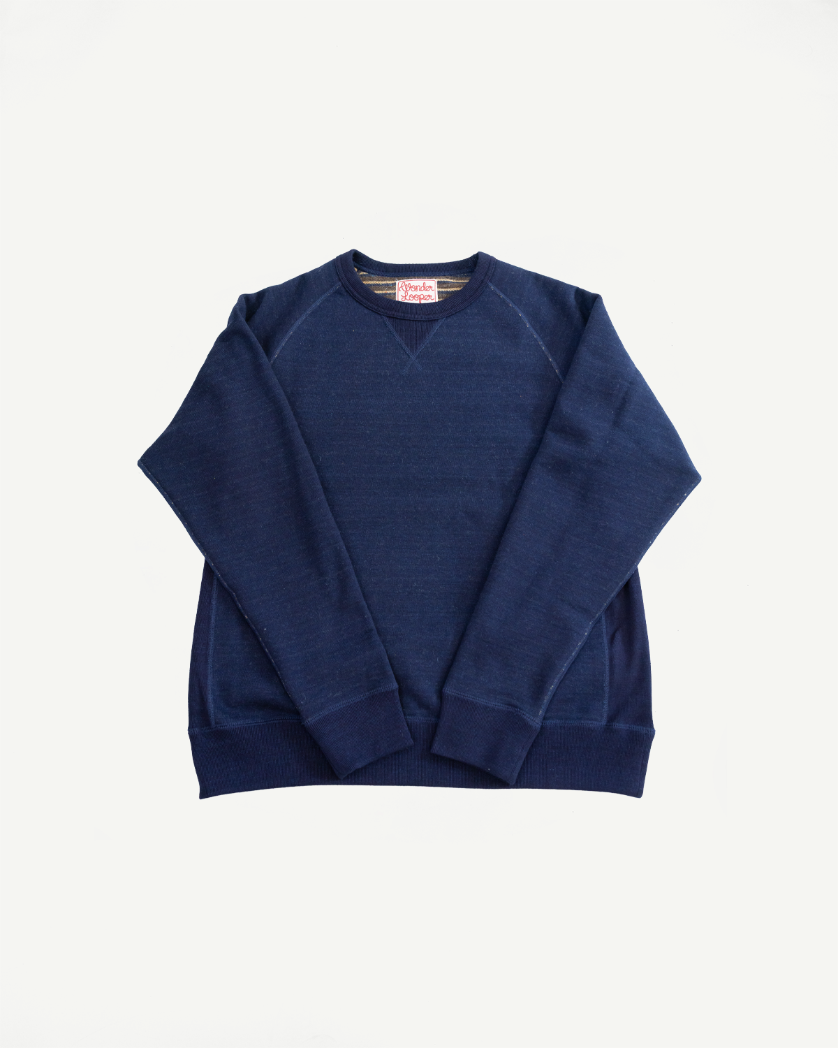 Pullover Crewneck - Real Indigo Blanket Striped French Terry