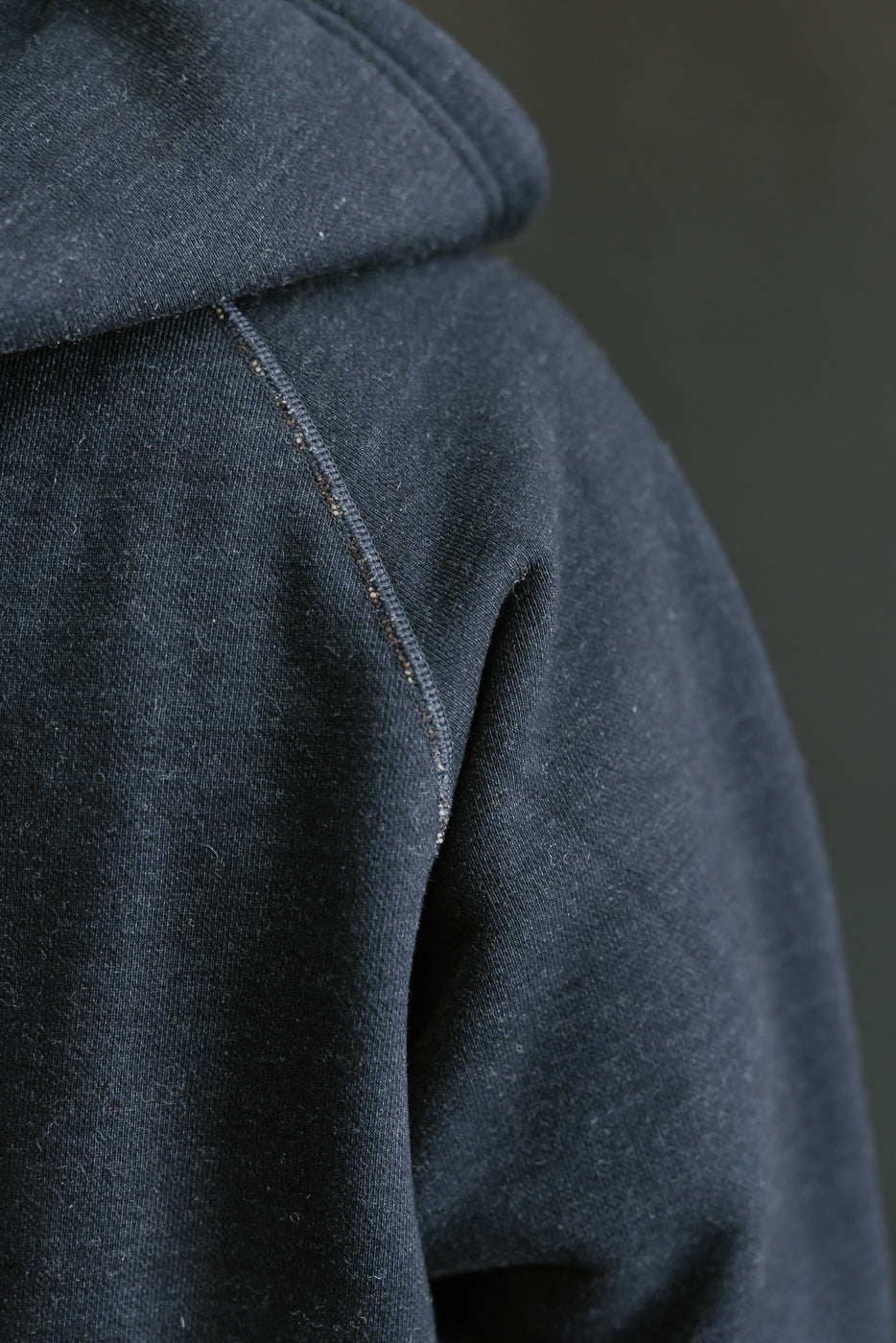 Pullover Hoodie - Real Indigo Blanket Striped French Terry