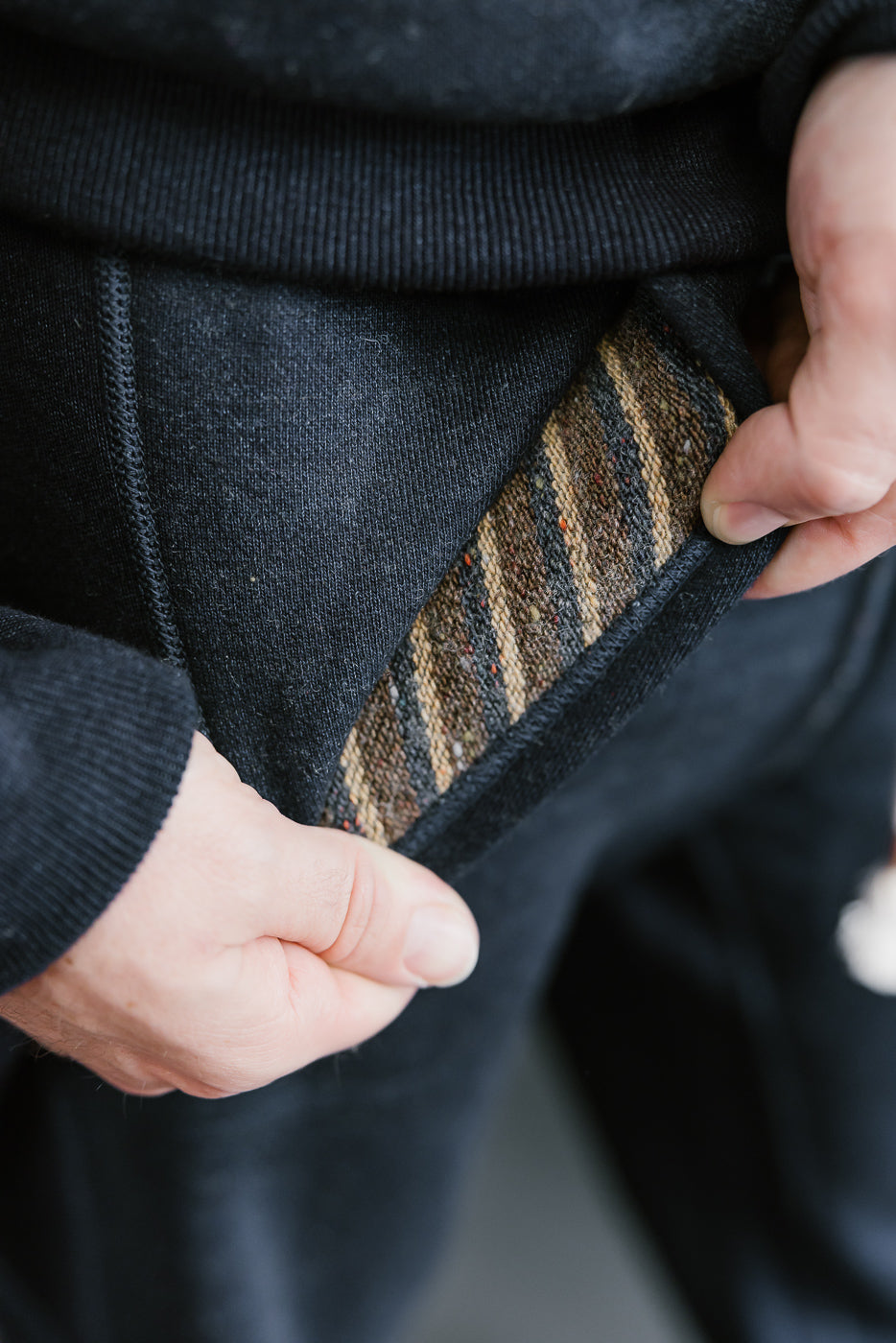 Sweat Pants - Real Indigo Blanket Striped French Terry