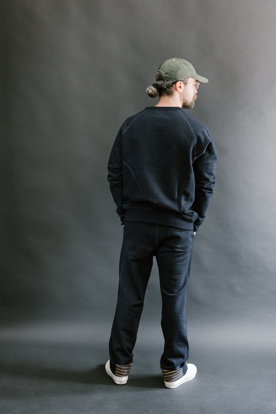 Sweat Pants - Real Indigo Blanket Striped French Terry