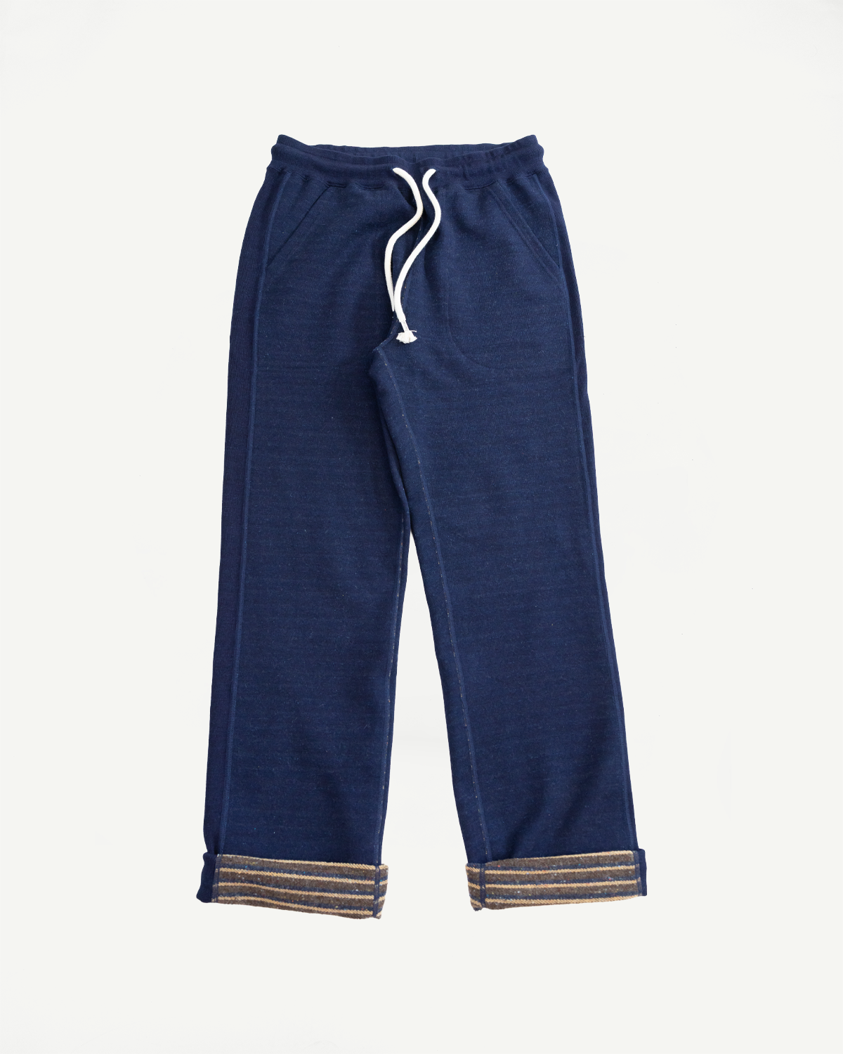 Sweat Pants - Real Indigo Blanket Striped French Terry