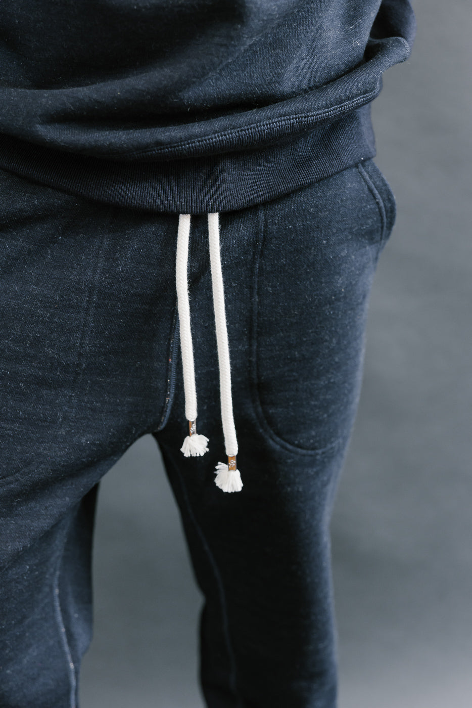 Sweat Pants - Real Indigo Blanket Striped French Terry