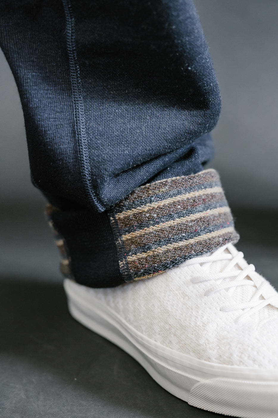 Sweat Pants - Real Indigo Blanket Striped French Terry