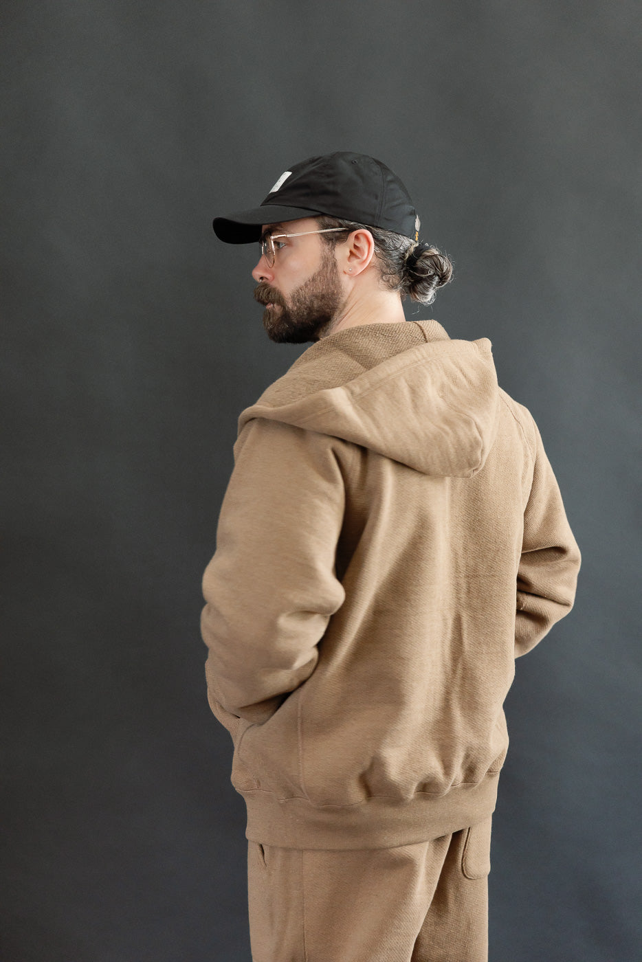 Zip Hoodie - Iron Mordant Double Heavyweight French Terry Foxfibre® - Coyote 80