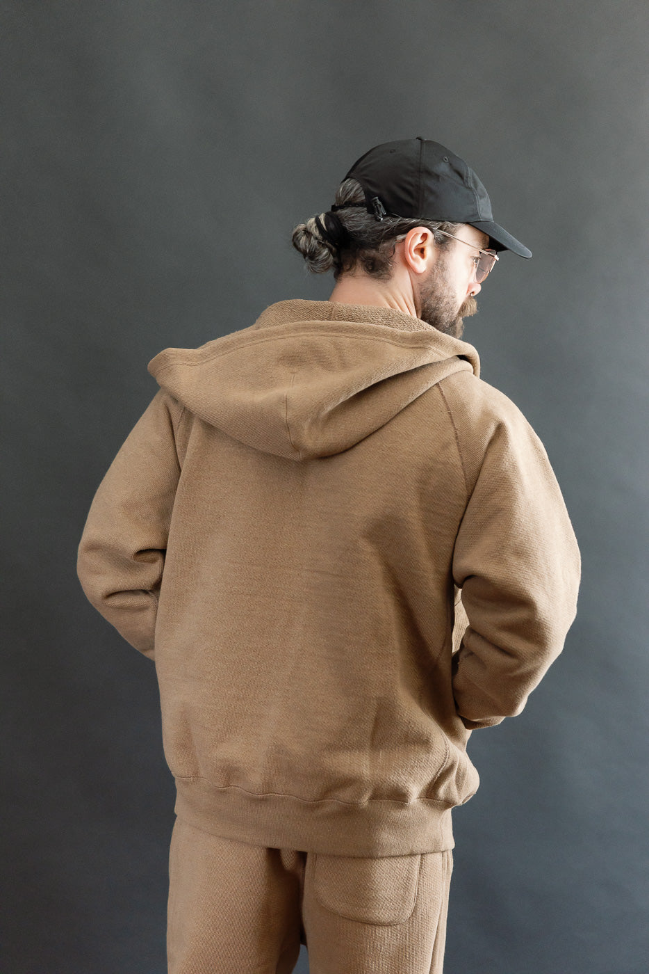 Zip Hoodie - Iron Mordant Double Heavyweight French Terry Foxfibre® - Coyote 80