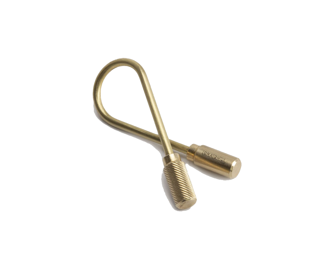 Closed Helix Keyring - Brass