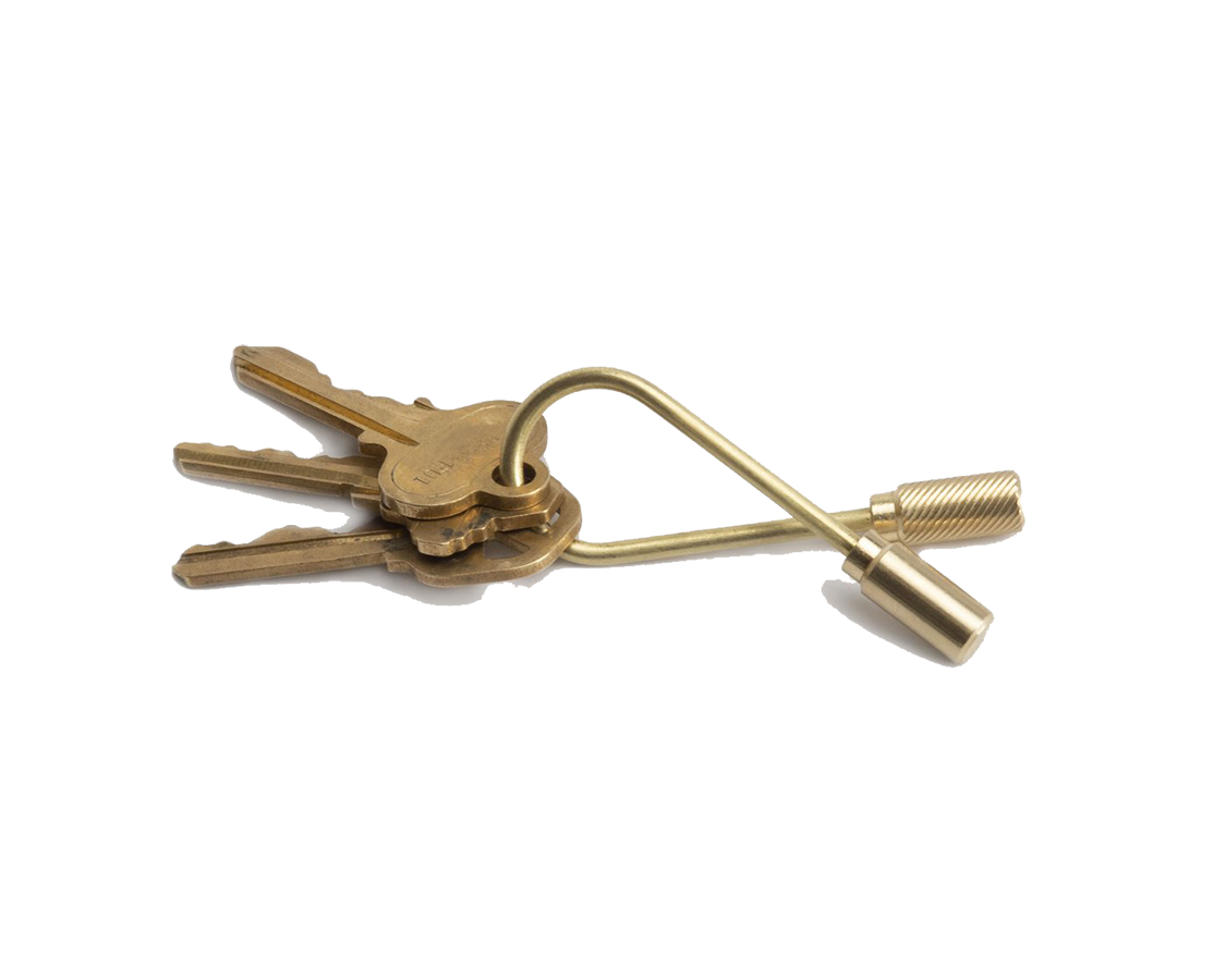 Closed Helix Keyring - Brass