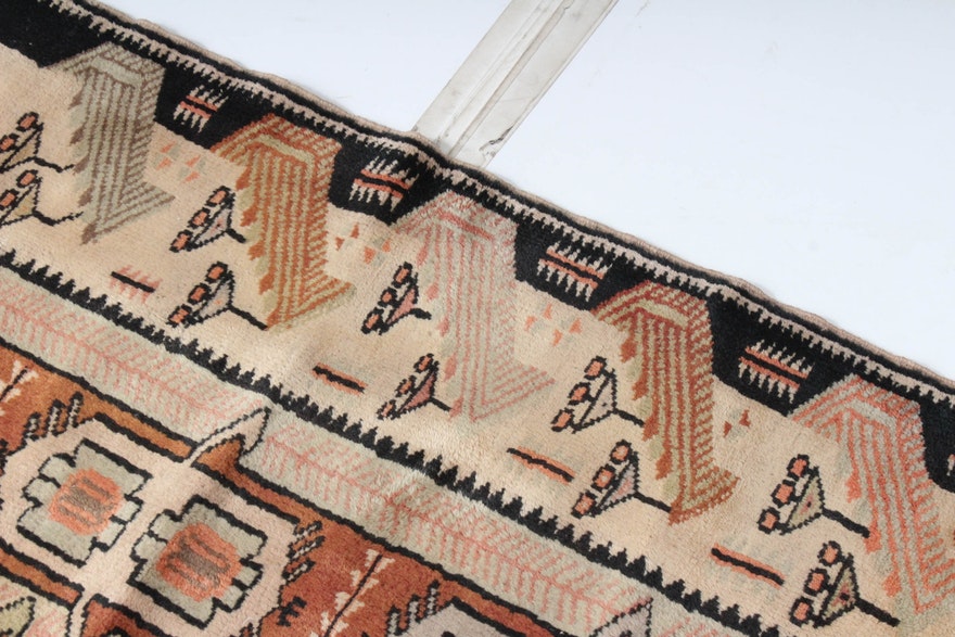 Semi-Antique Hand-Knotted Turkish Oushak Rug