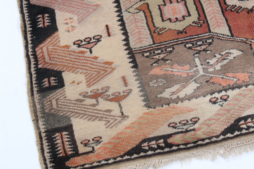 Semi-Antique Hand-Knotted Turkish Oushak Rug