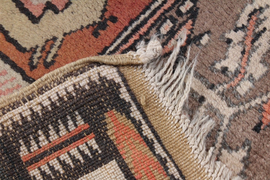 Semi-Antique Hand-Knotted Turkish Oushak Rug