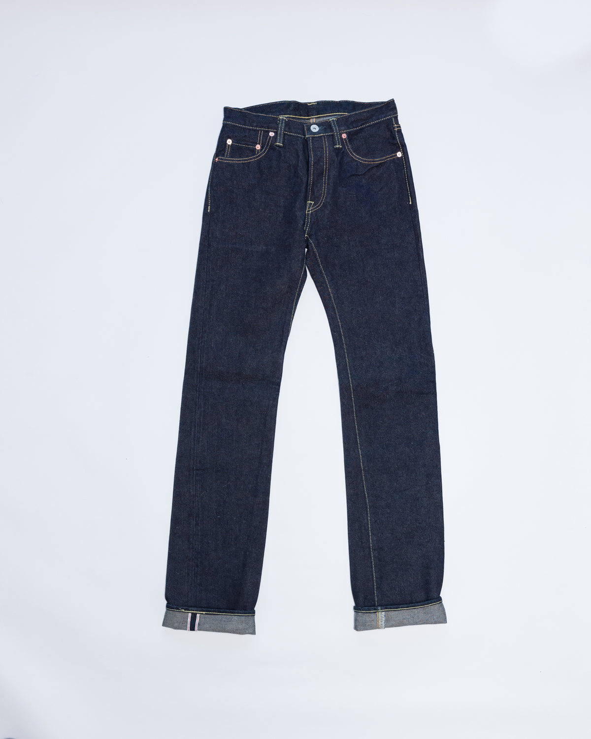 IH-666S-19L - 19oz Left Hand Twill Selvedge Denim Slim Straight Cut Jeans - Indigo