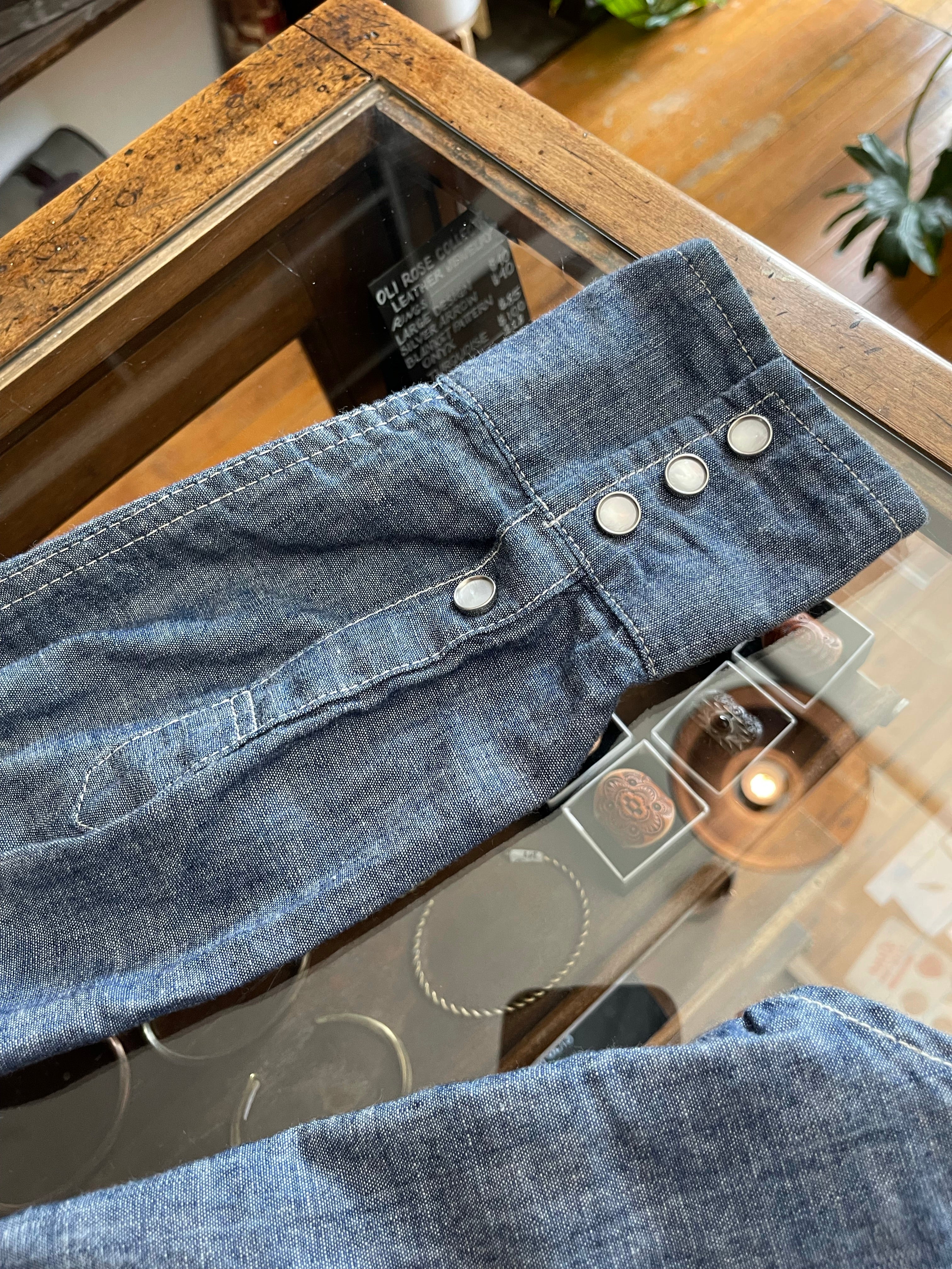 Gently Used TCB Ranchman Shirt - Chambray - Blue - 40