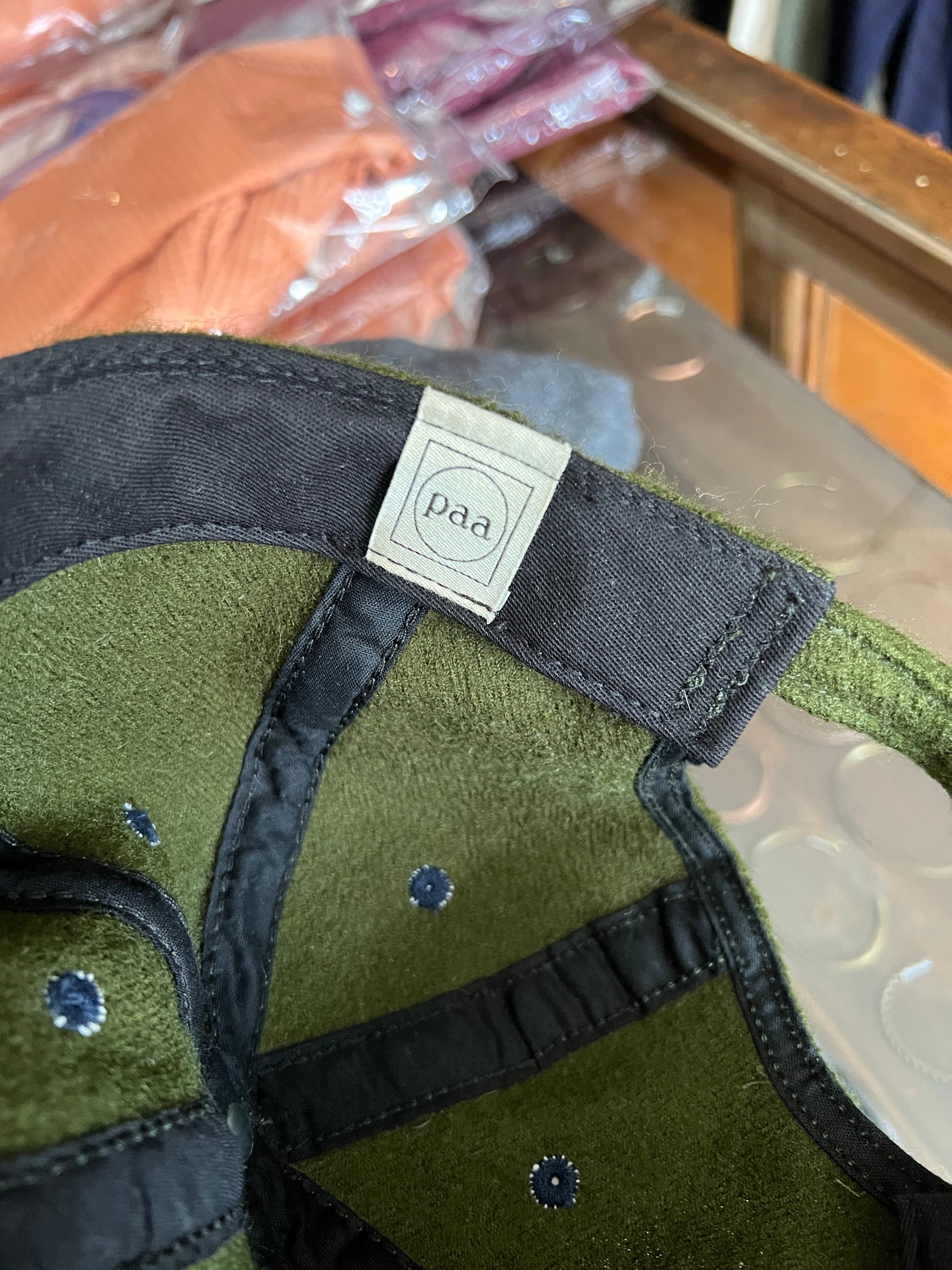 Gently Used Paa Wool Two Caps Bundle - Green/Navy, Heather Gray