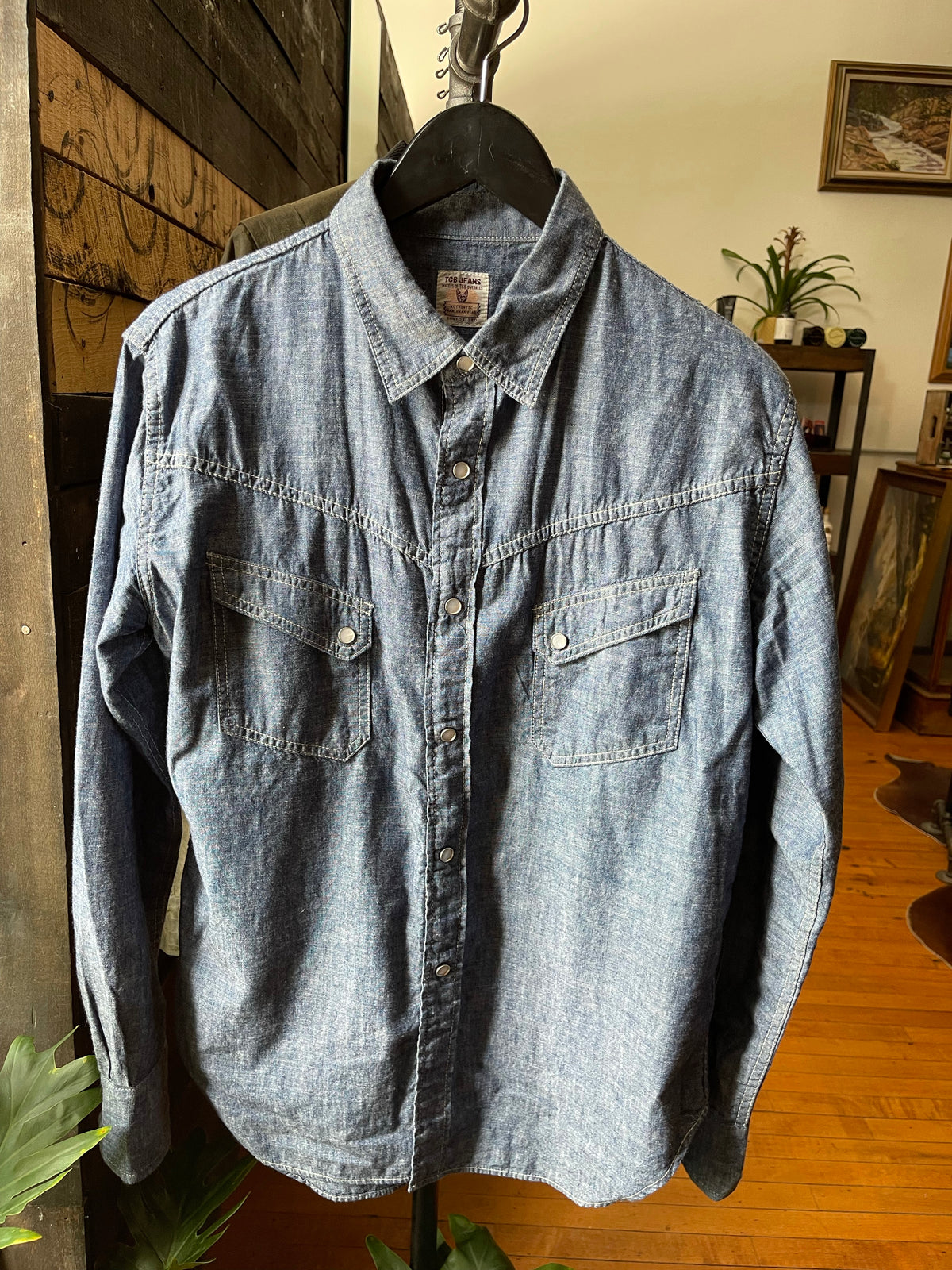 Gently Used* TCB Ranchman Shirt - Chambray - Blue - 40 | Dant