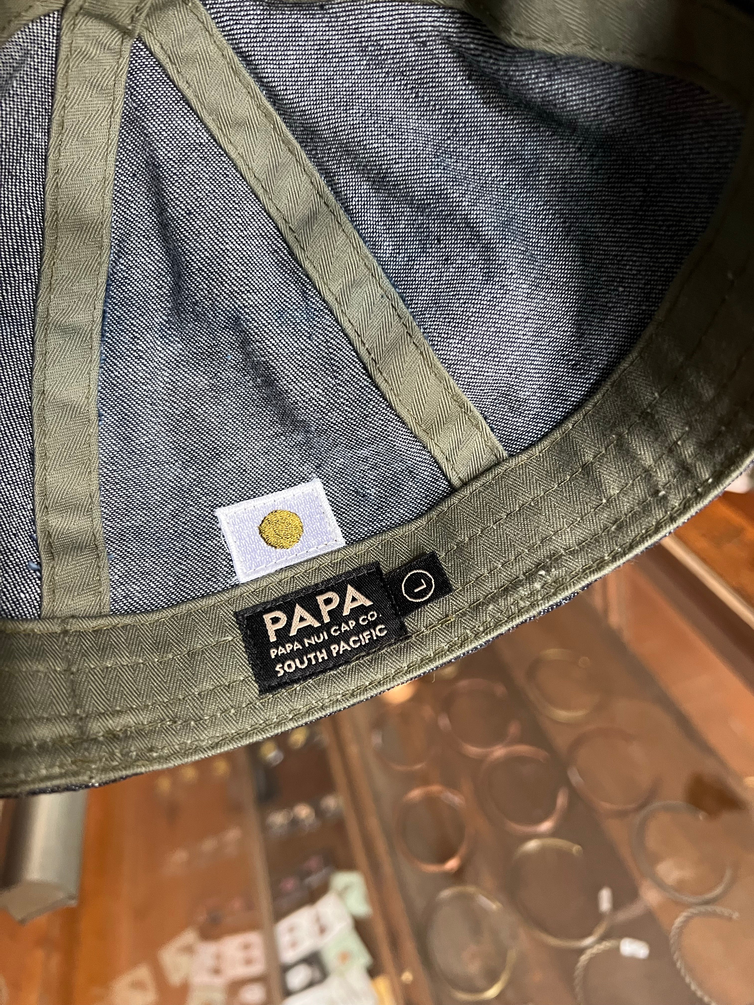 Gently Used Papa Nui Grease Monkey A-3 Cap - Indigo - Large