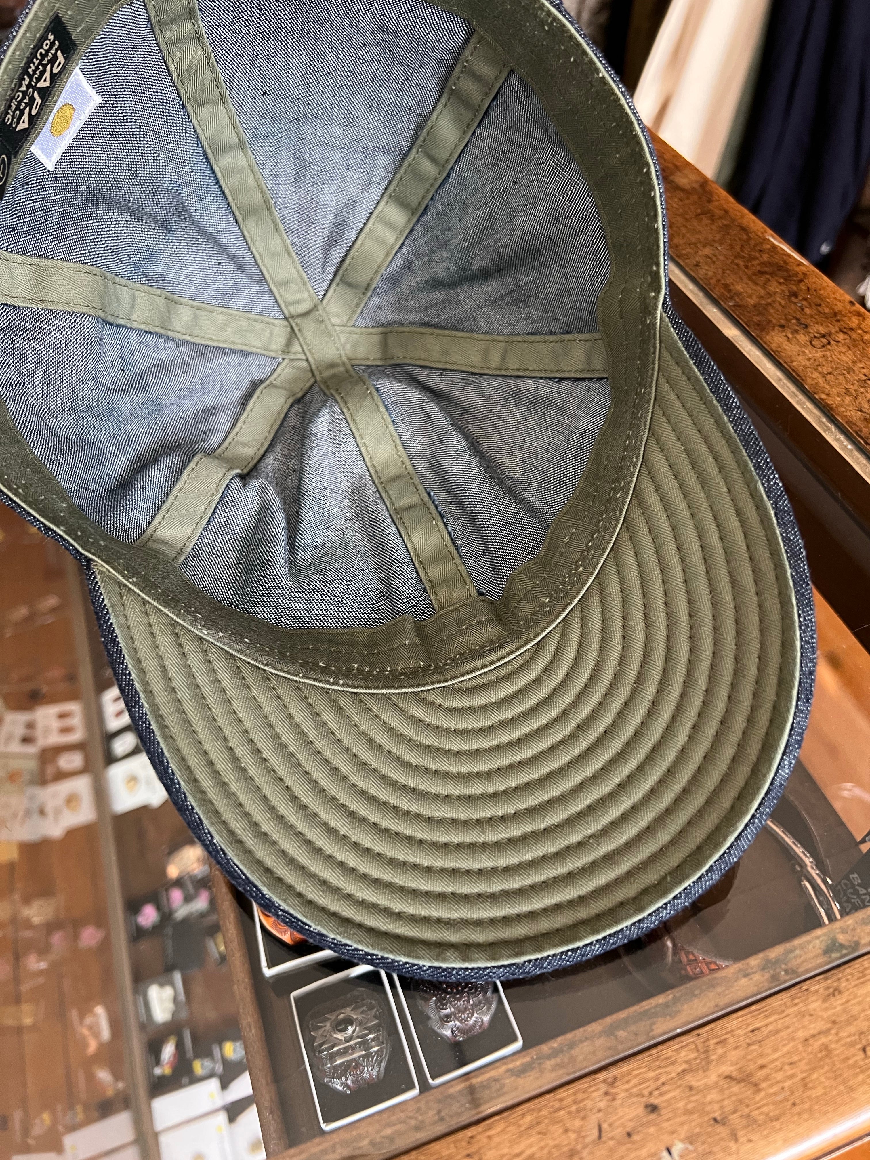 Gently Used Papa Nui Grease Monkey A-3 Cap - Indigo - Large