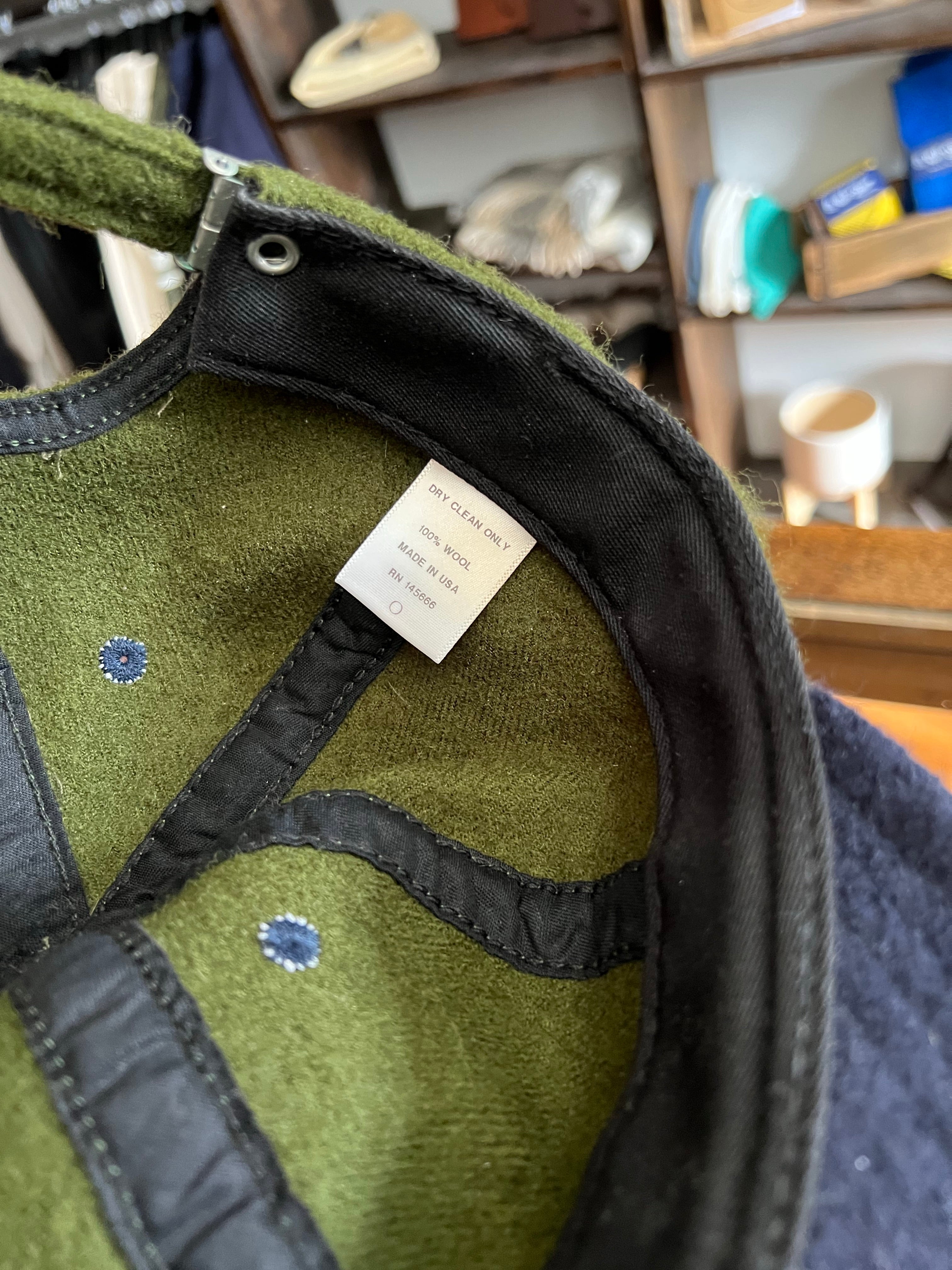 Gently Used Paa Wool Two Caps Bundle - Green/Navy, Heather Gray
