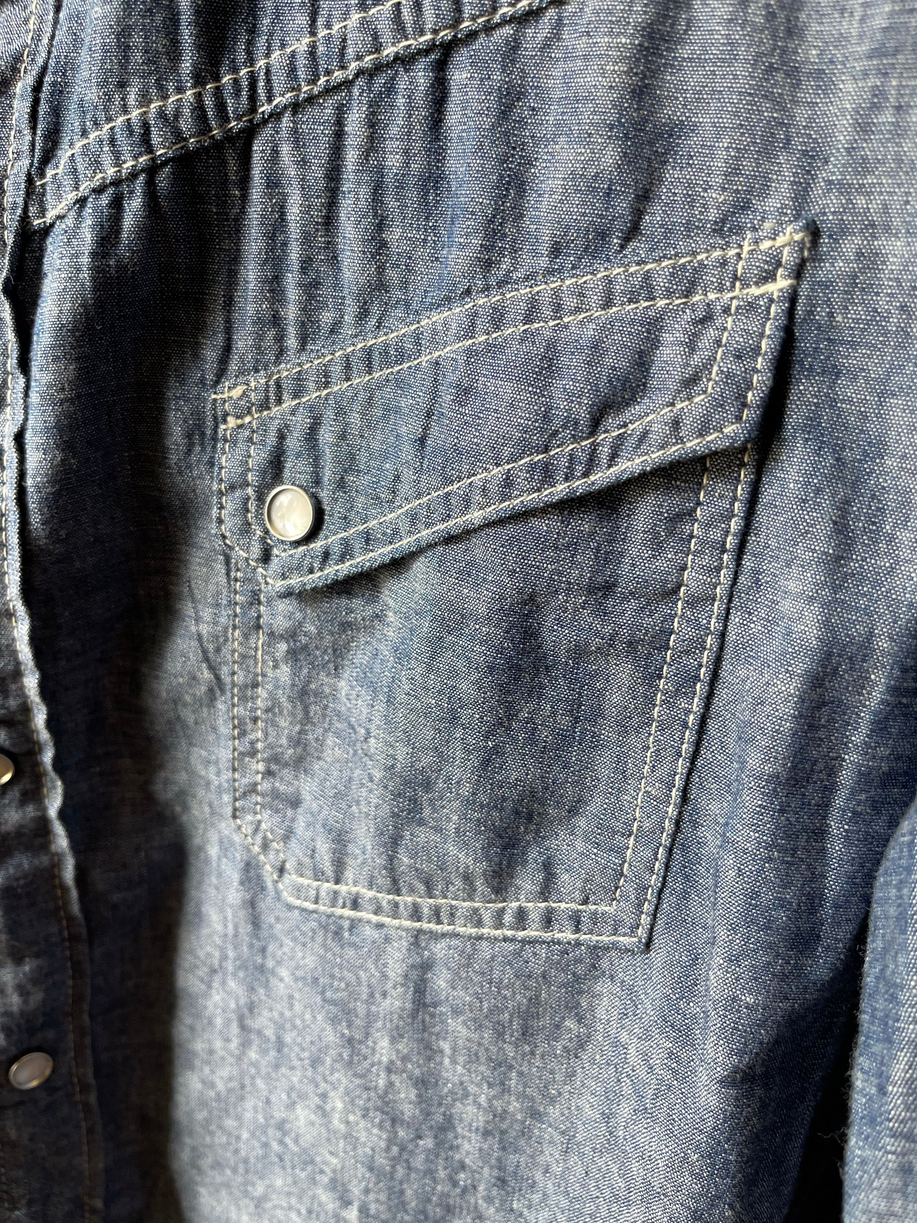 Gently Used TCB Ranchman Shirt - Chambray - Blue - 40