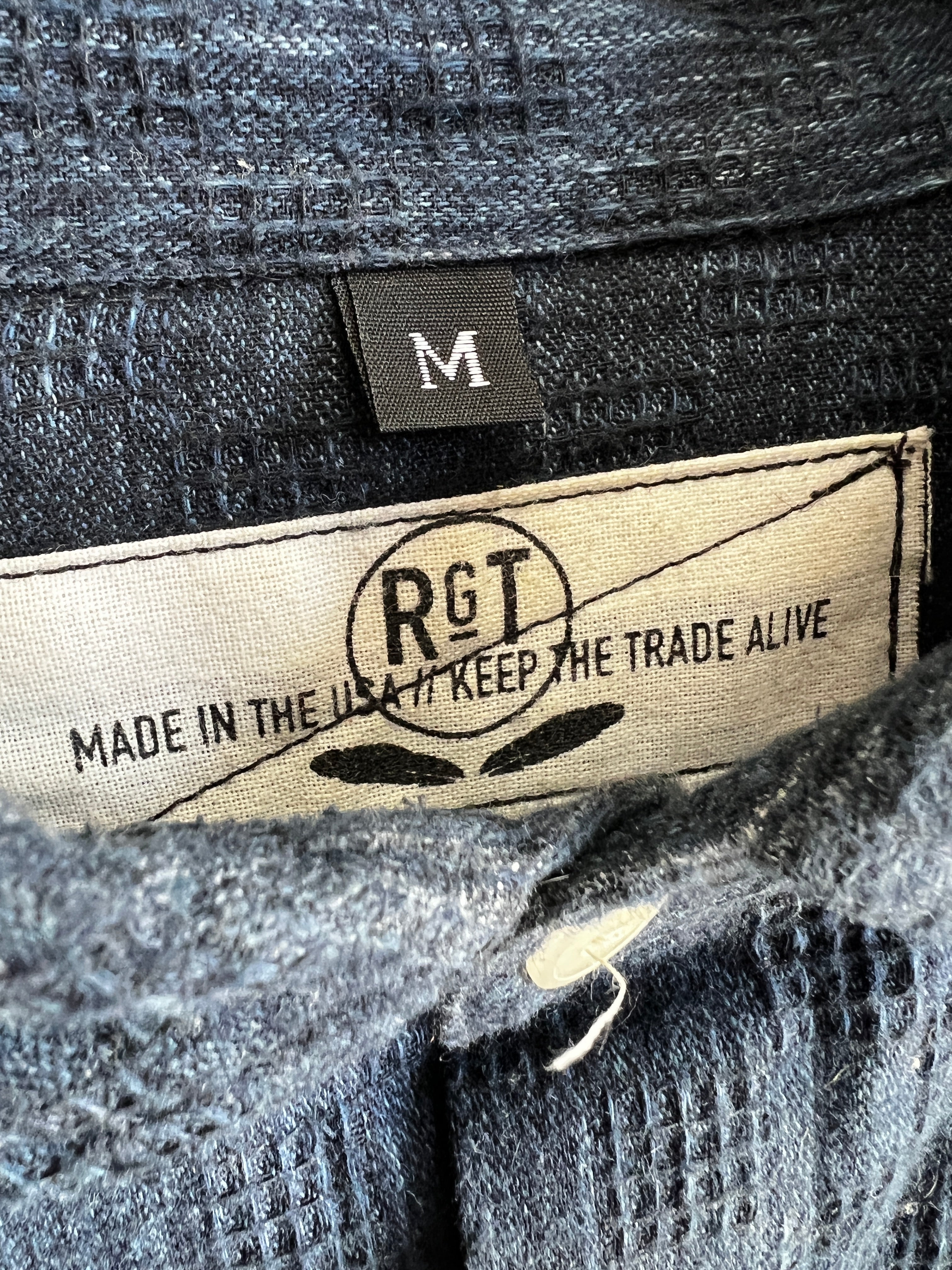 Gently Used - The Rancher Shirt - Navy Jacquard - M