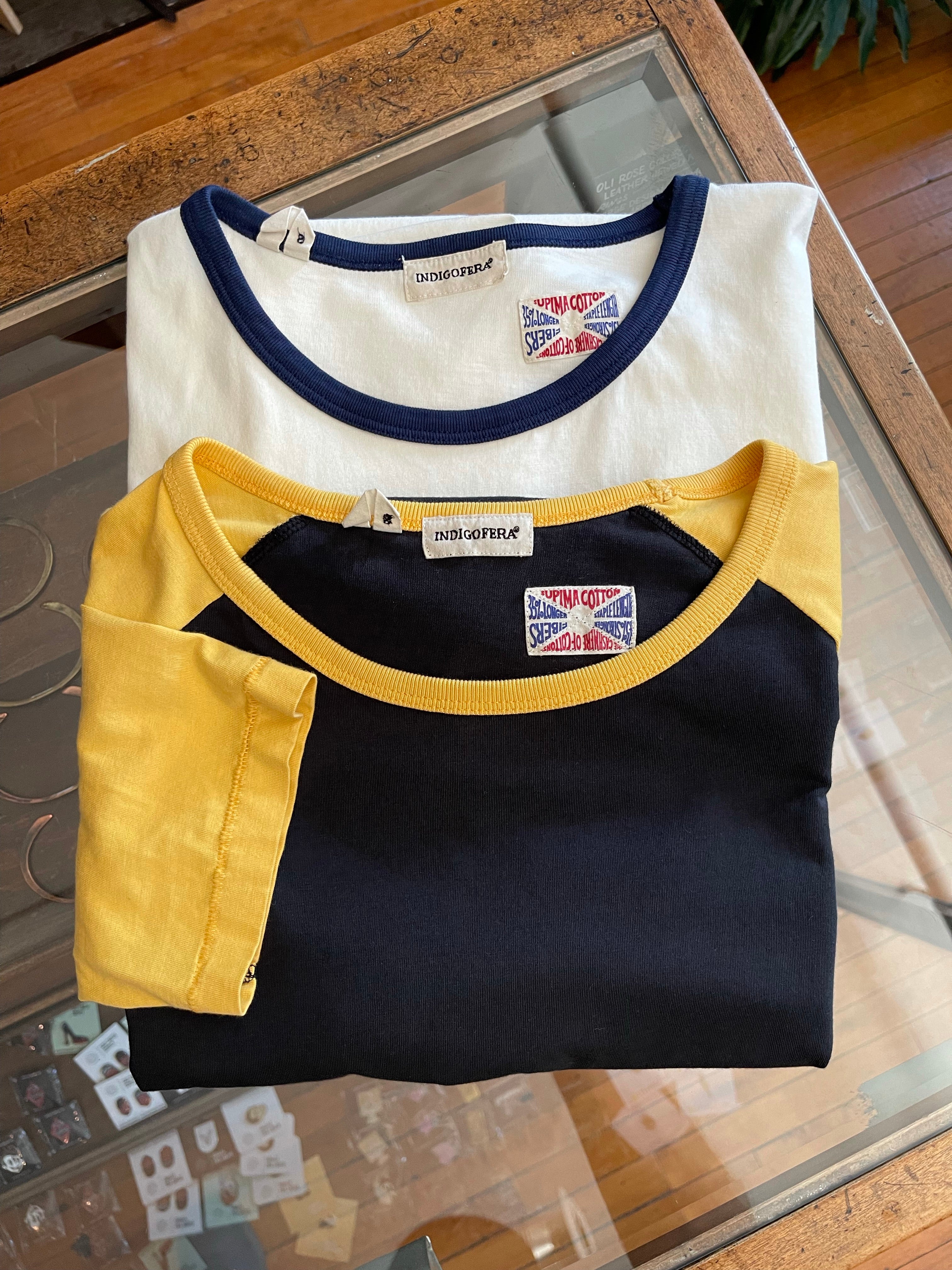 Gently Used Indigofera T-Shirt 2-Pack - Yellow/black & White Graphic