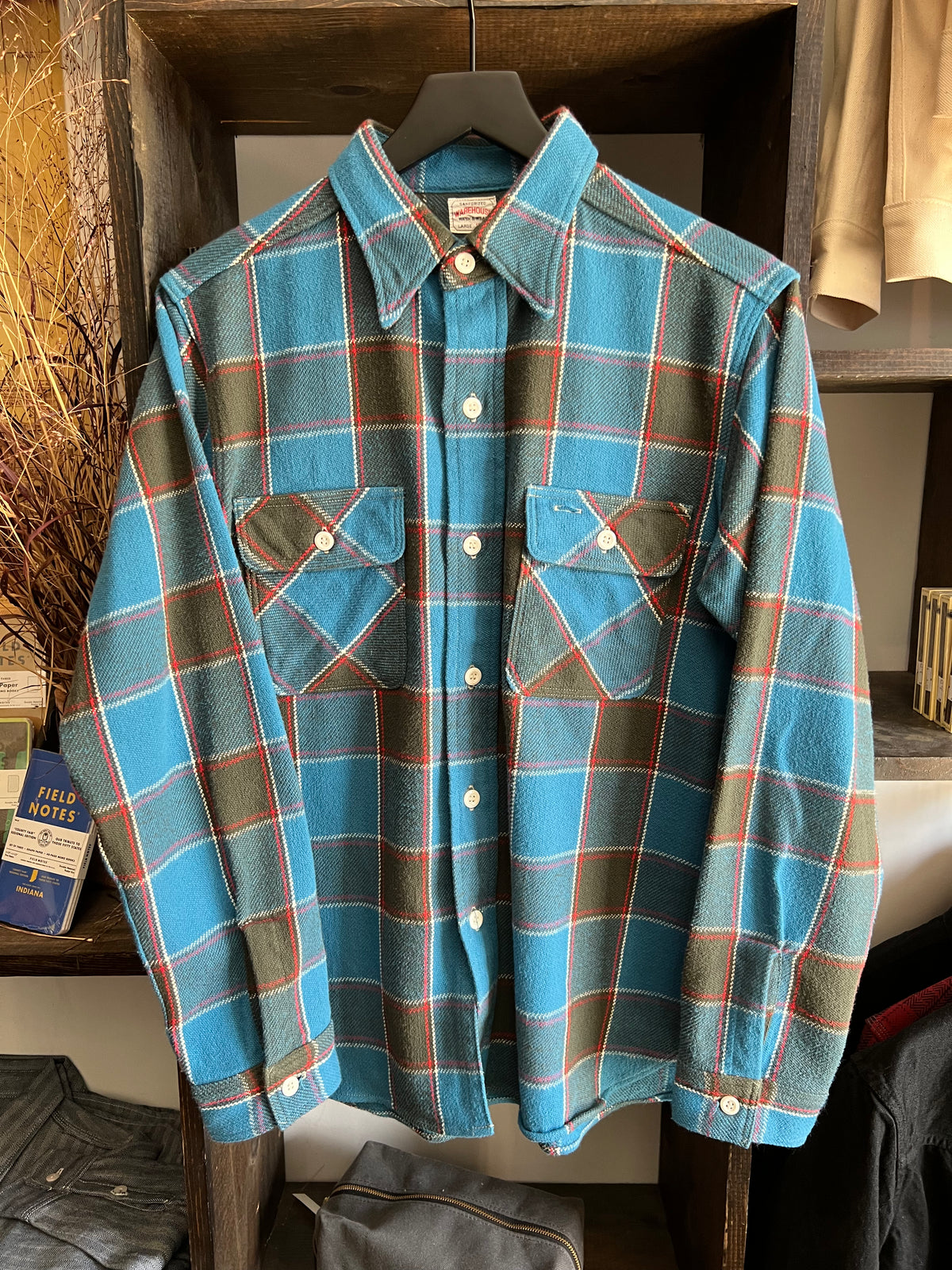 WAREHOUSE Lot.3104 FLANNEL Lサイズ１回着用のみ美品 WAREHOUSE & CO. / Lot 3104 FLANNEL SHIRTS E柄 ONE WASH