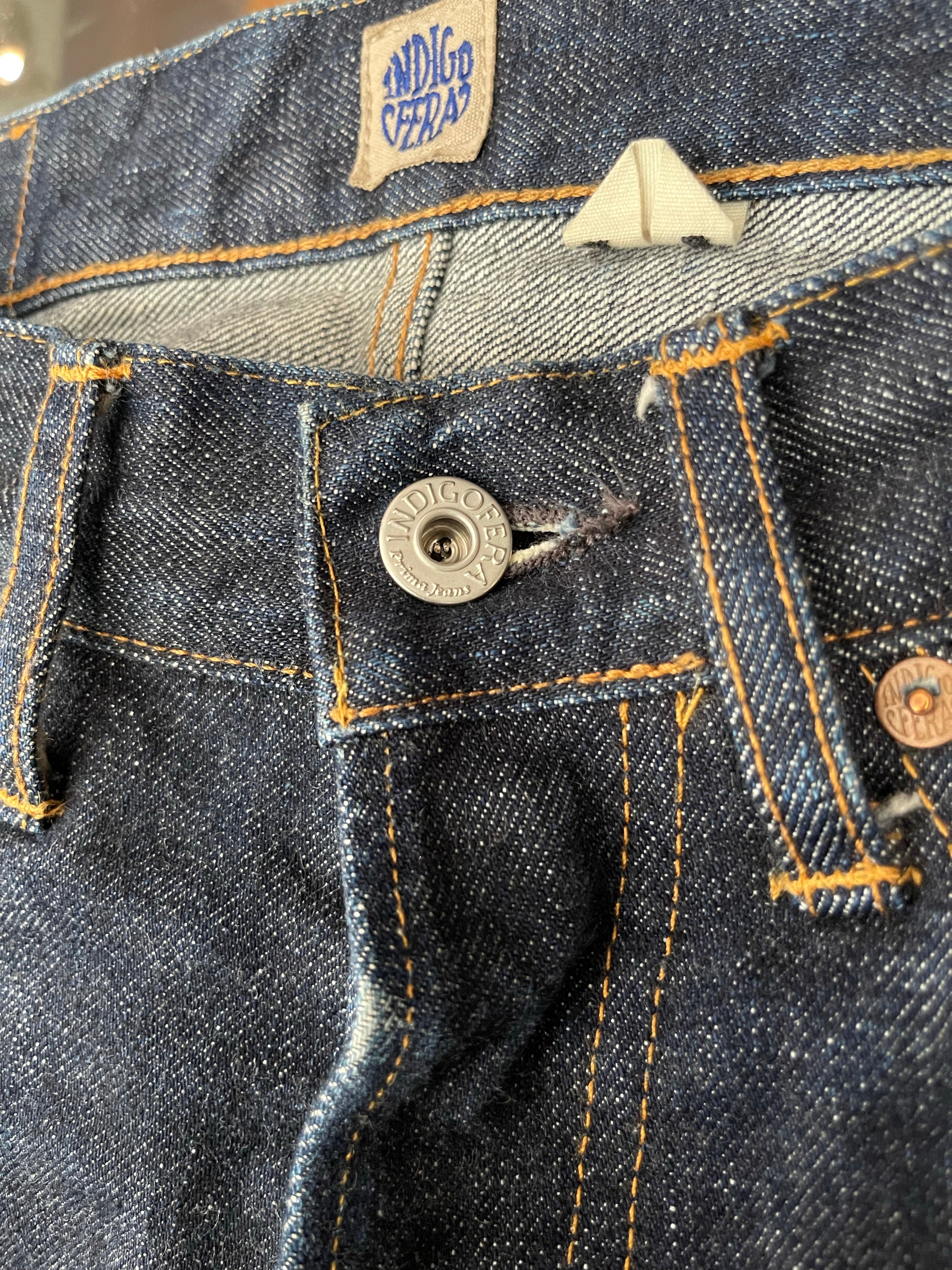 Gently Used Indigofera Buck Jeans in 18oz Selvedge - Indigo