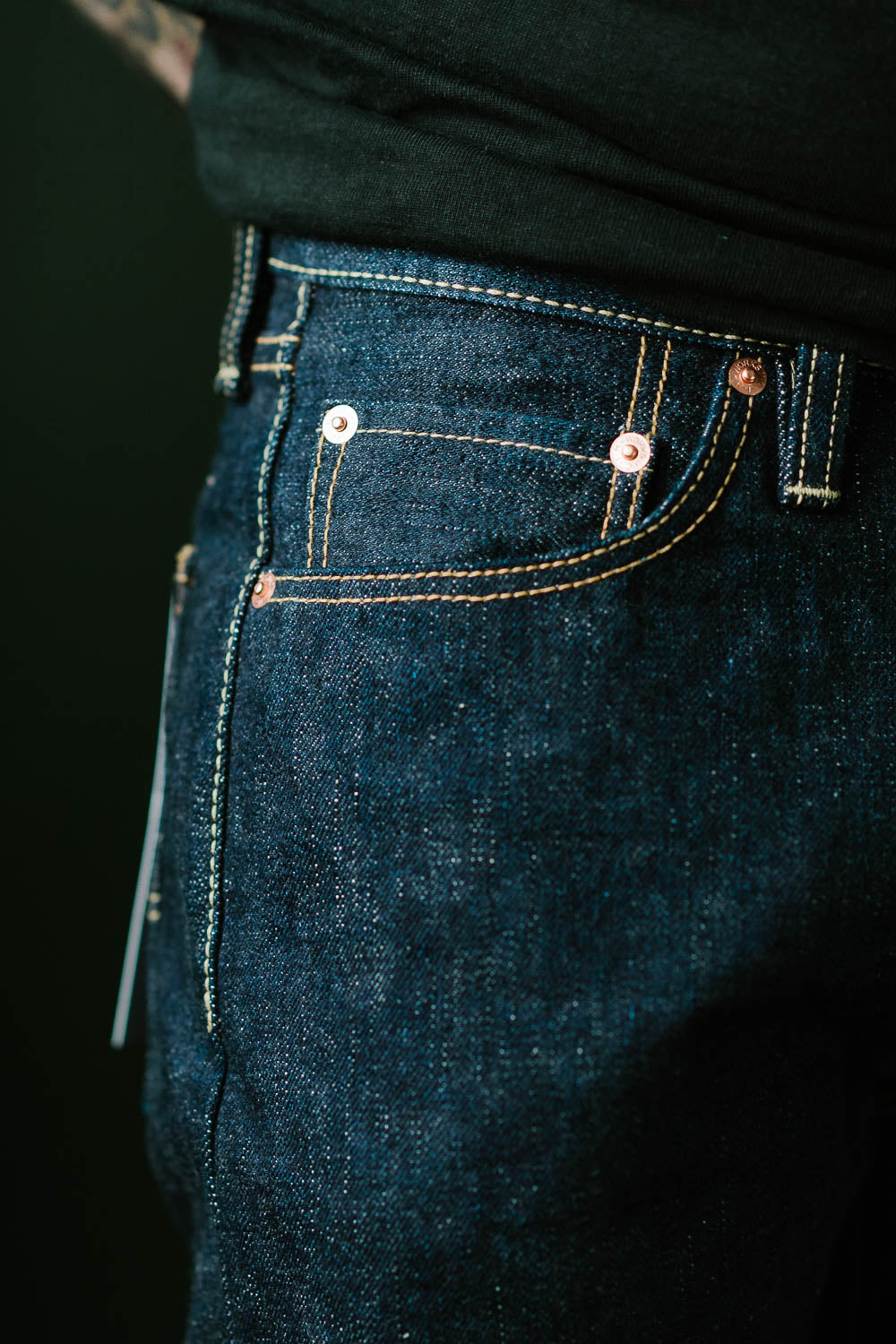IH-555S-18 - 18oz Vintage Selvedge Denim Super Slim Cut Jeans - Indigo
