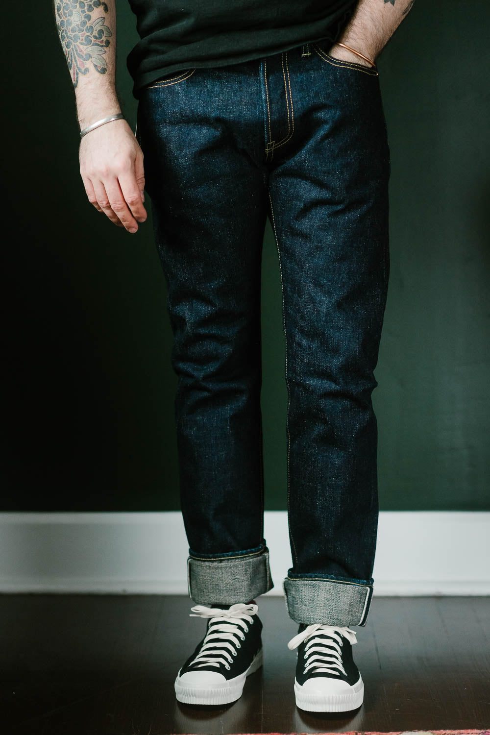 IH-555S-18 - 18oz Vintage Selvedge Denim Super Slim Cut Jeans - Indigo