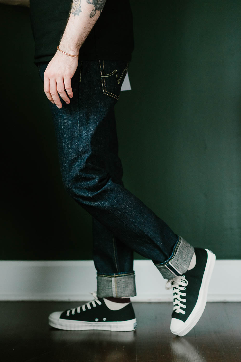 IH-555S-18 - 18oz Vintage Selvedge Denim Super Slim Cut Jeans - Indigo