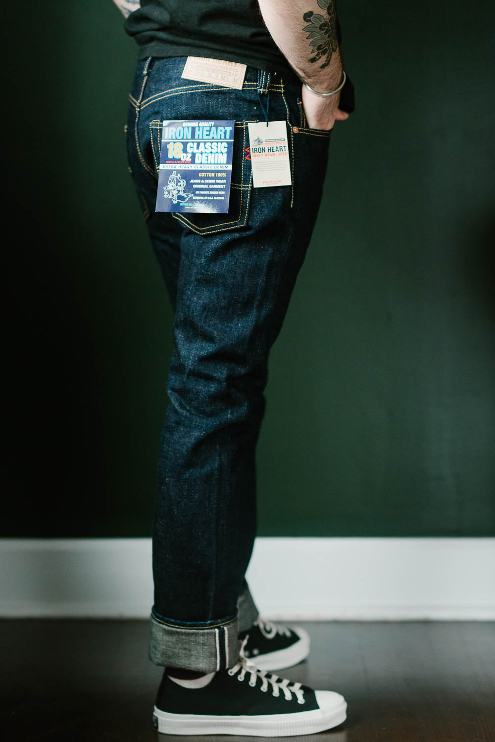 IH-555S-18 - 18oz Vintage Selvedge Denim Super Slim Cut Jeans - Indigo