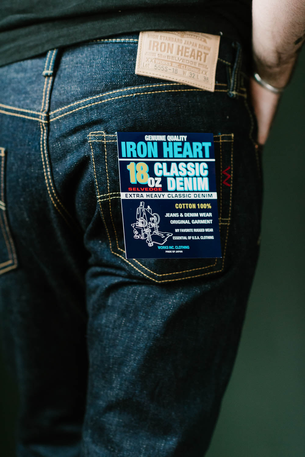 IH-555S-18 - 18oz Vintage Selvedge Denim Super Slim Cut Jeans - Indigo