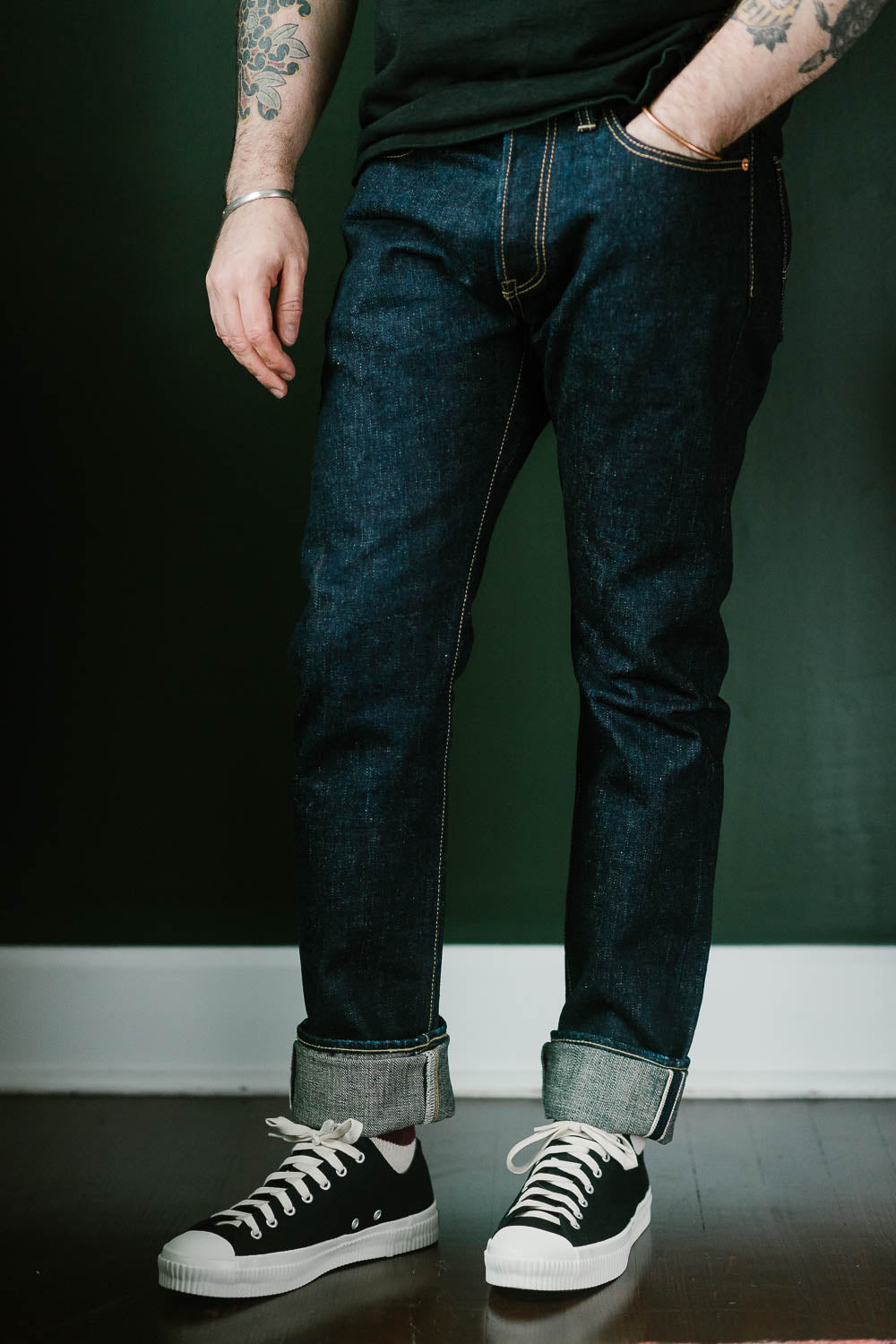 IH-555S-18 - 18oz Vintage Selvedge Denim Super Slim Cut Jeans - Indigo