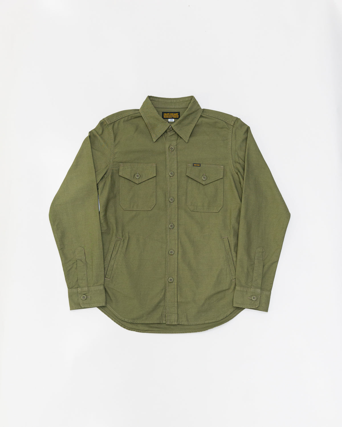 IHSH-328-GRN - 7oz Back Satin Military CPO Shirt - Green