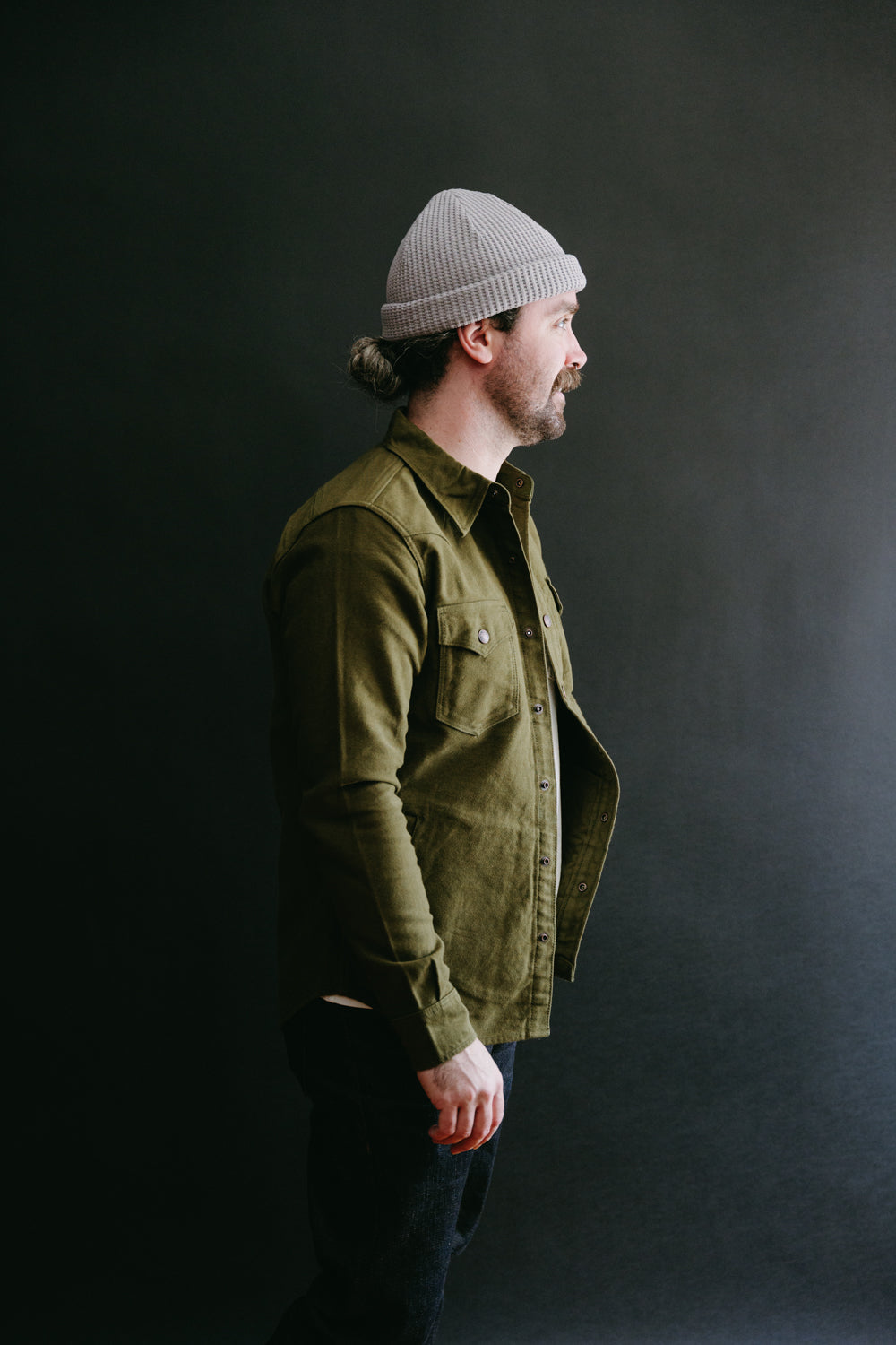 IHSH-331-ODG - 12oz Moleskin CPO Shirt - Olive