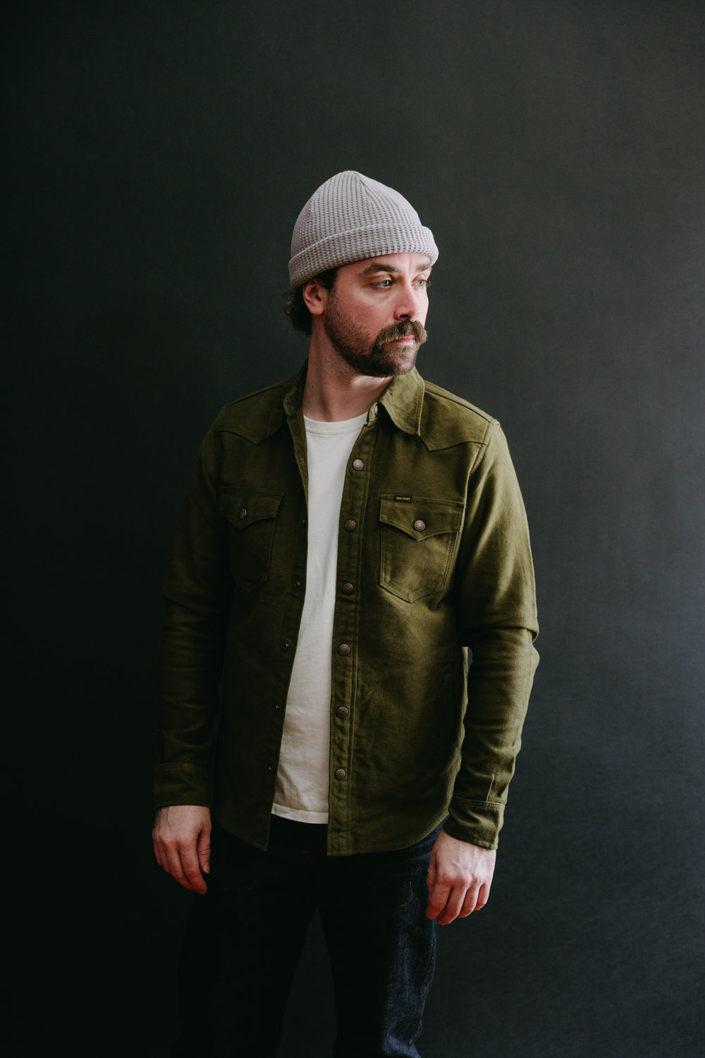 IHSH-331-ODG - 12oz Moleskin CPO Shirt - Olive