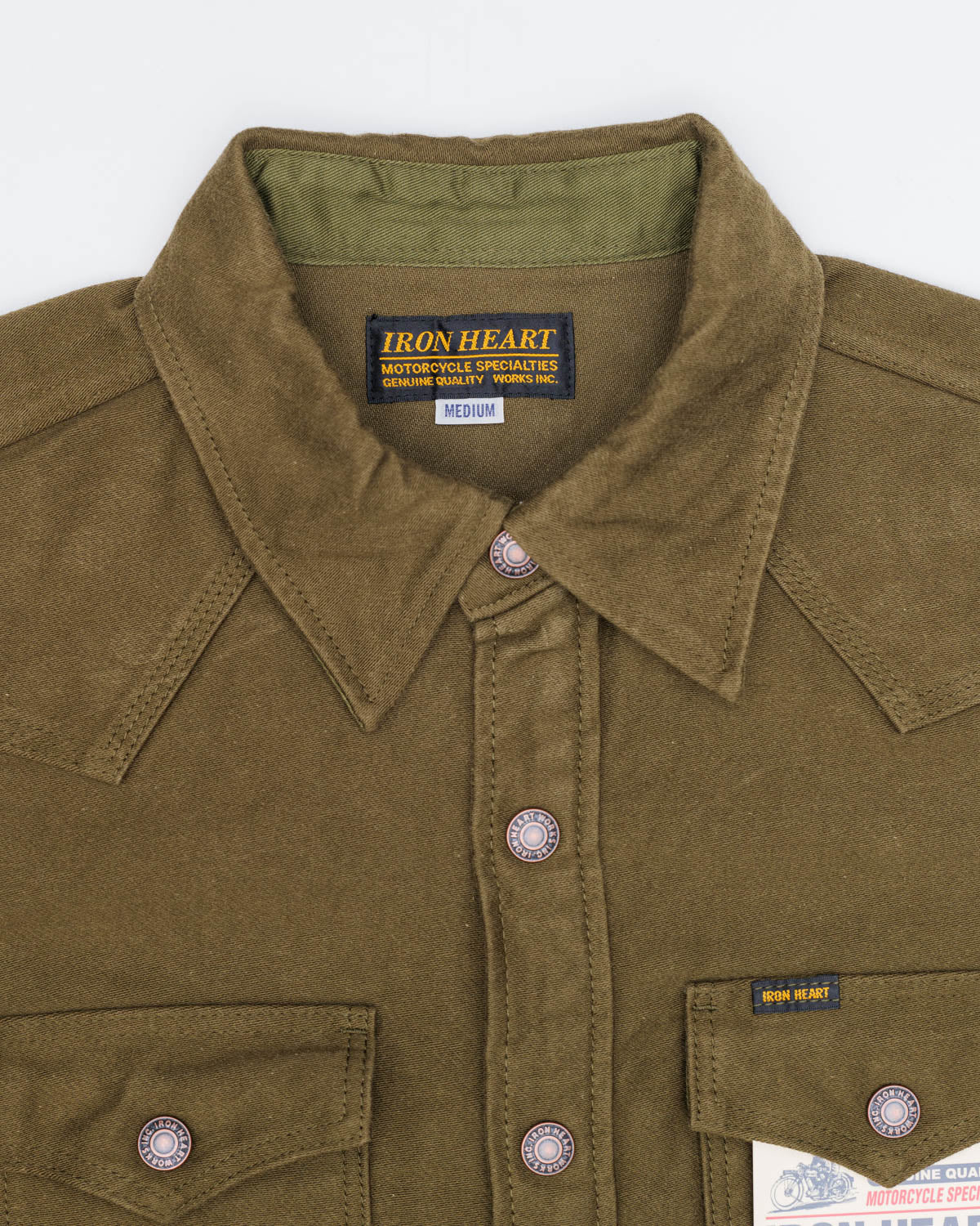 IHSH-331-ODG - 12oz Moleskin CPO Shirt - Olive