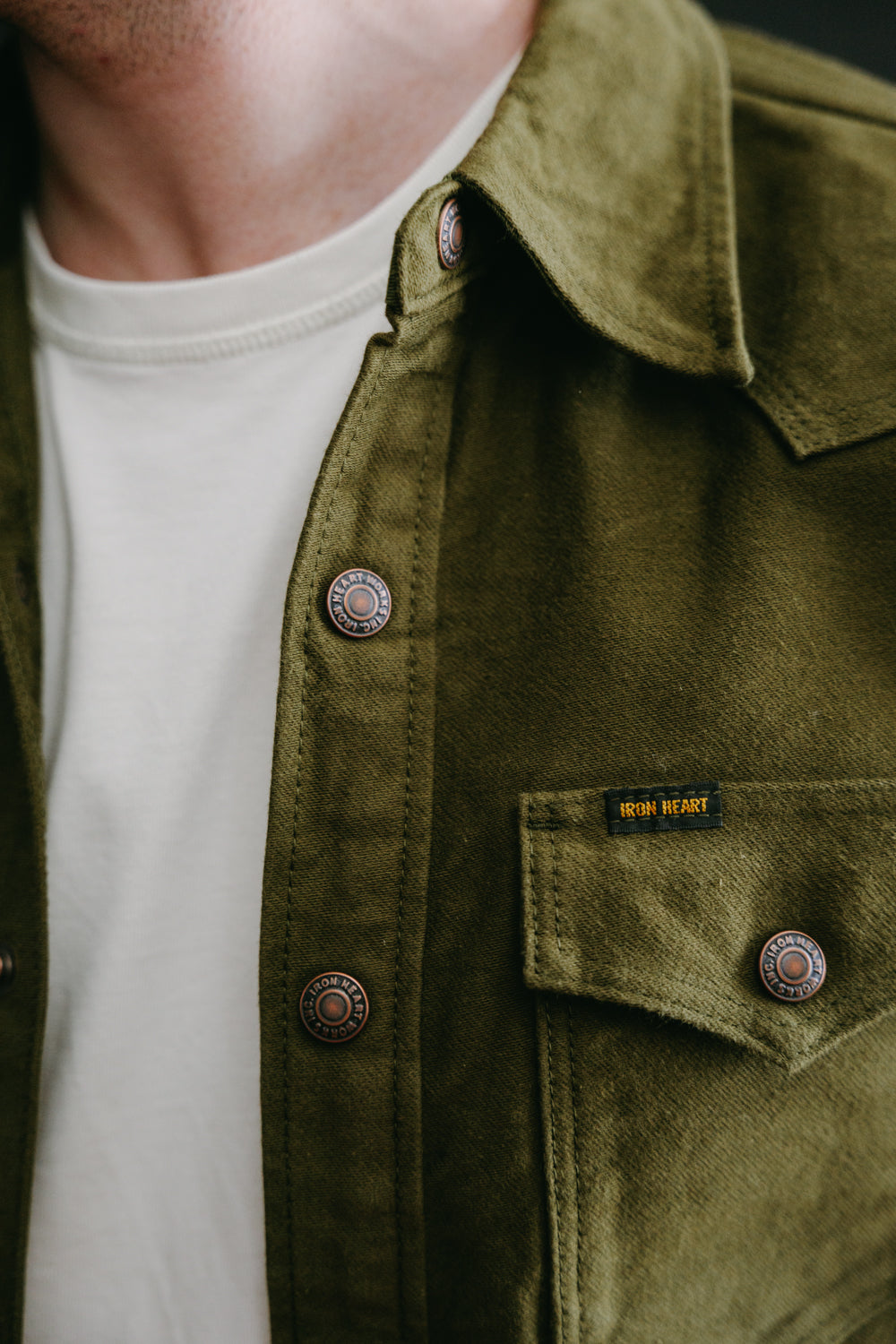 IHSH-331-ODG - 12oz Moleskin CPO Shirt - Olive