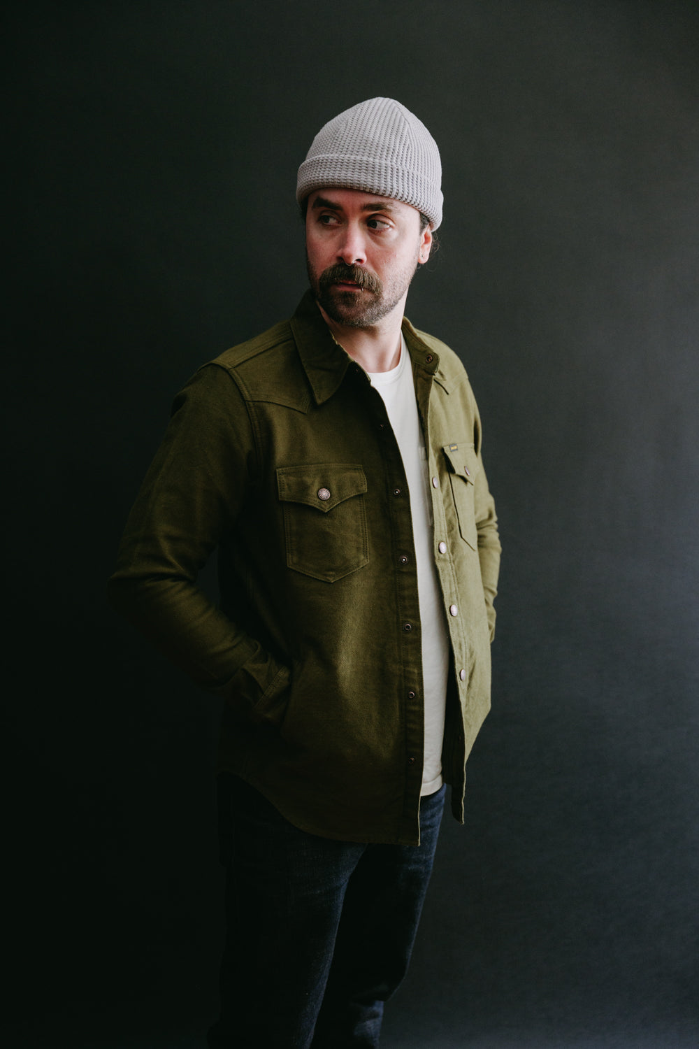 IHSH-331-ODG - 12oz Moleskin CPO Shirt - Olive