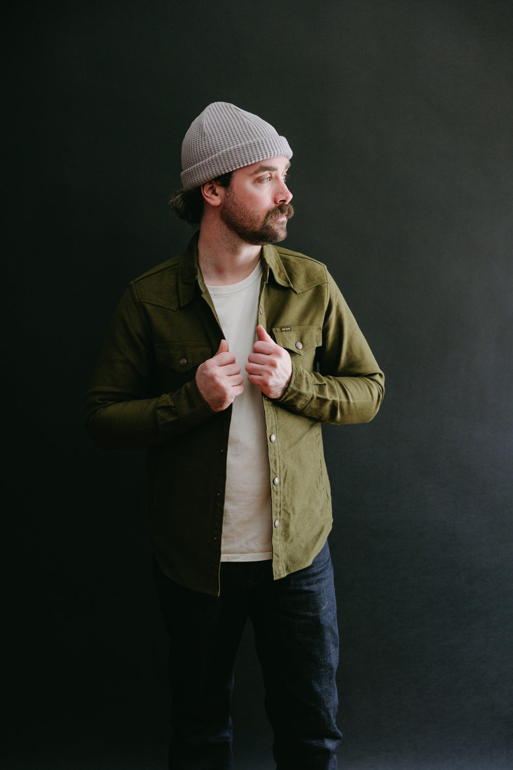 IHSH-331-ODG - 12oz Moleskin CPO Shirt - Olive