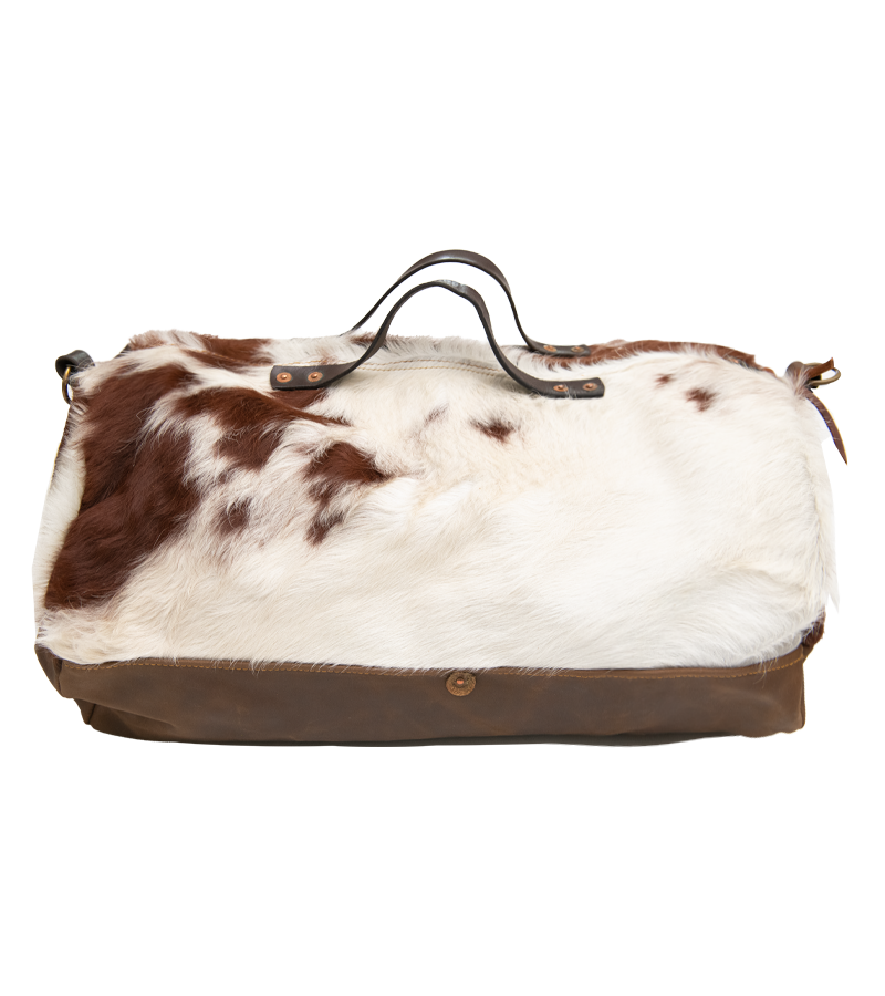 Cowhide Rug Duffel - Brown/White Special Edition