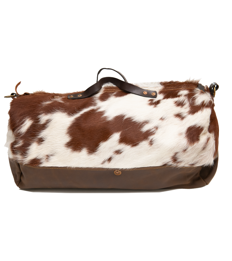Cowhide Rug Duffel - Brown/White Special Edition