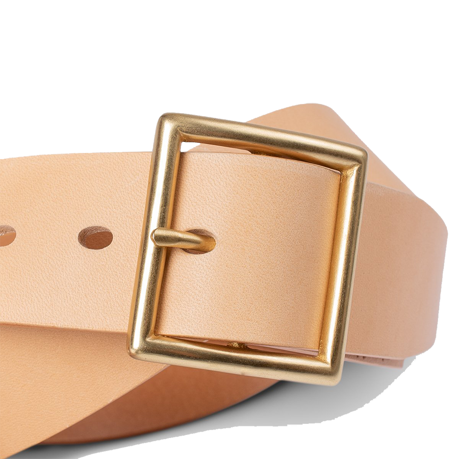 小物 ATLAST&CO SOLID BRASS BELT Solid Brass Roller Buckle Genuine Full Grain Leather Belt 1-1/8