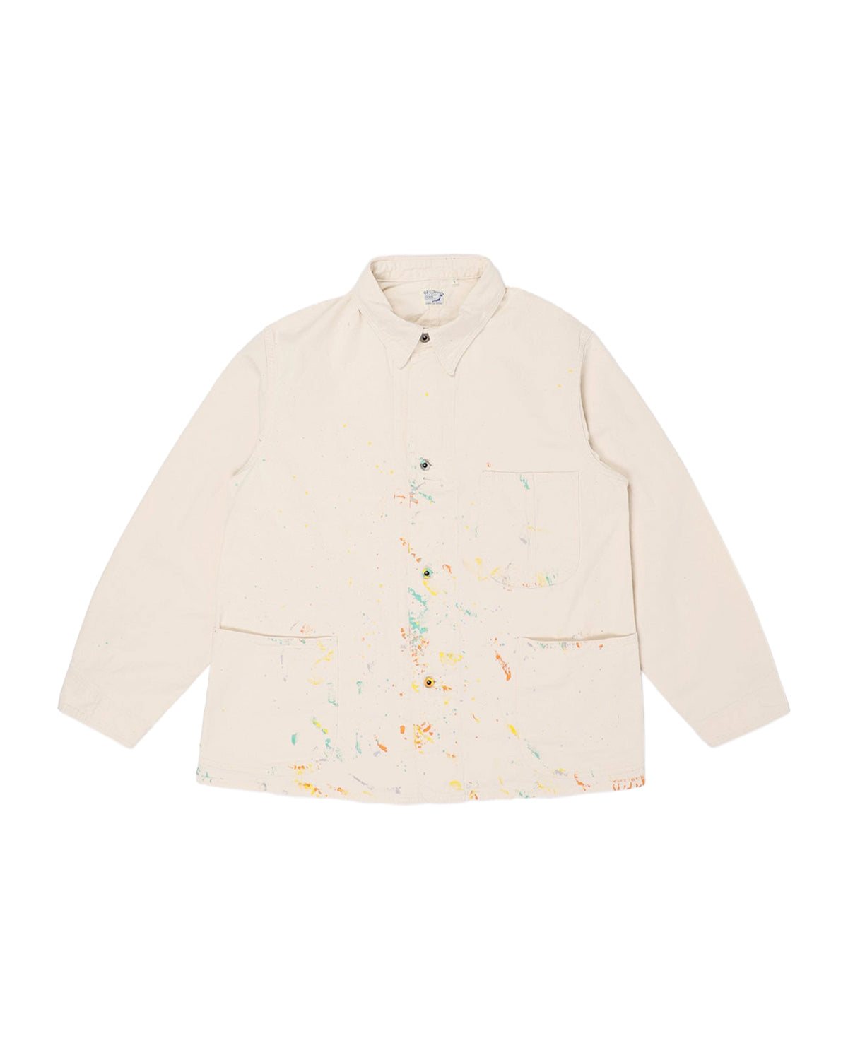 01-6150-P66 - Coverall Kinari Denim - Ecru with Paint