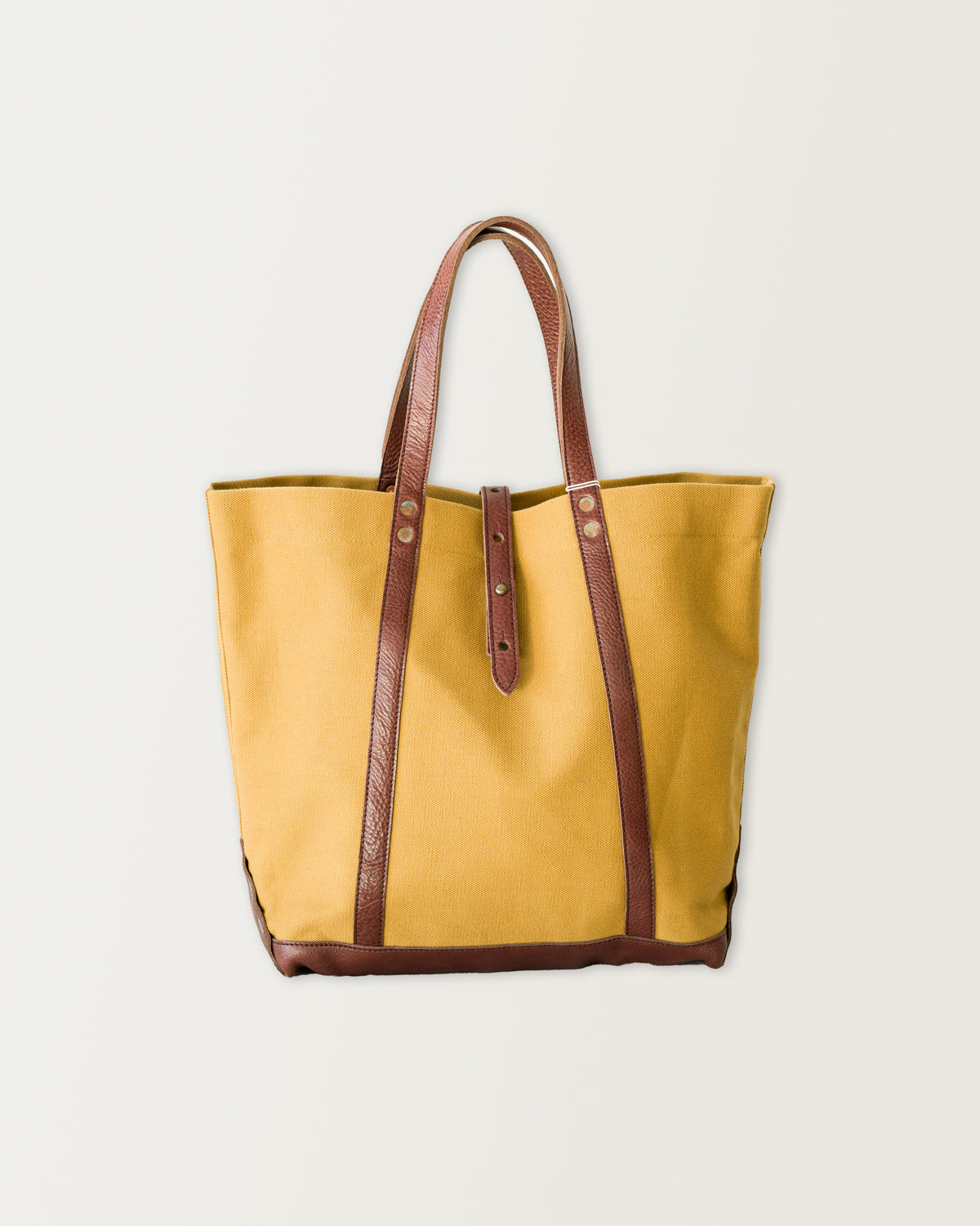 Lot 5220 - Leather and Canvas Tote Bag - Dark Beige